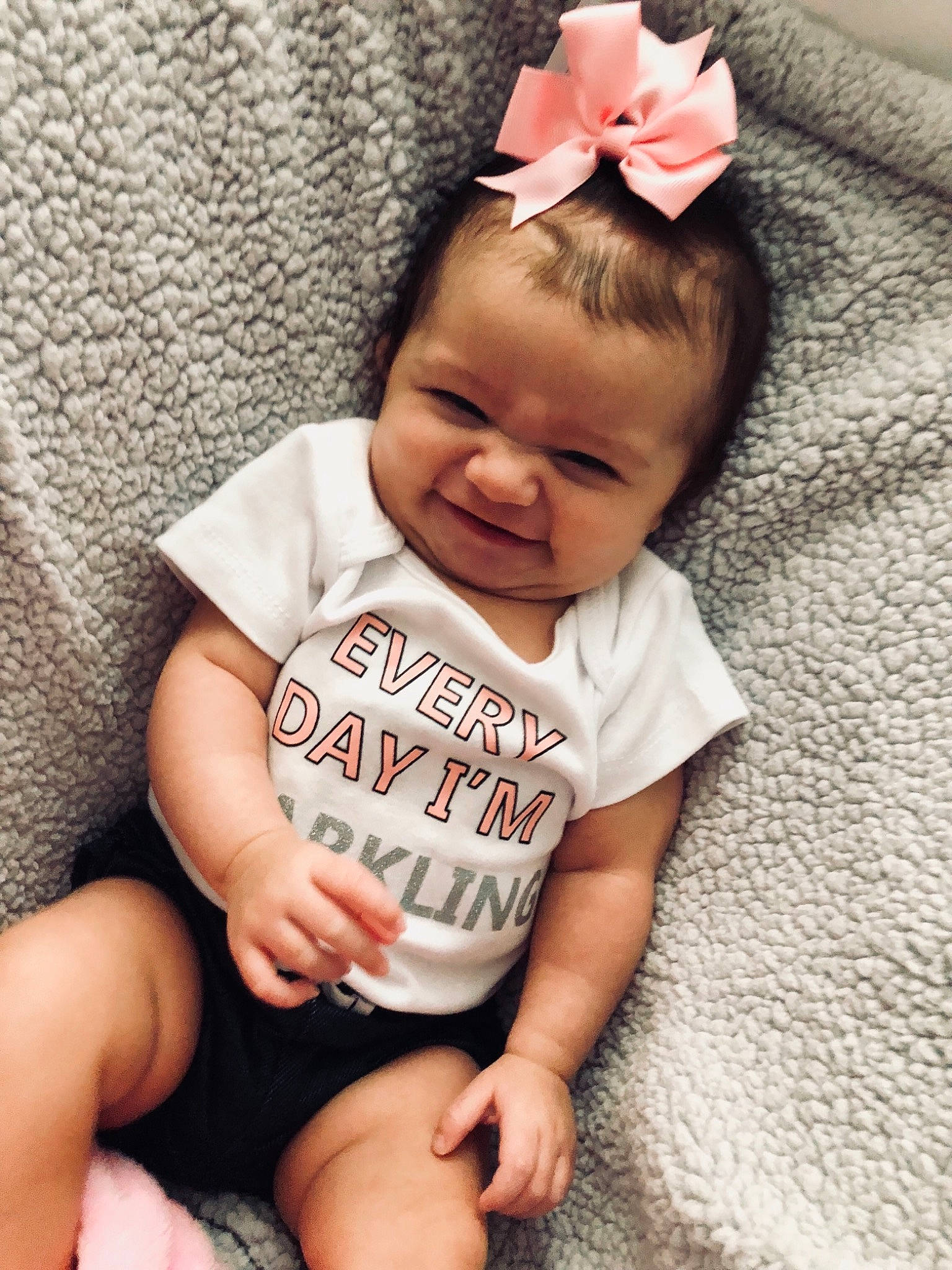 Aleeyah joined the competition — help win amazing prizes! arm, child, day, finger, fun, girl, hair_accessory, hand, happiness, infant, person, product, sitting, skin, smile, toddler