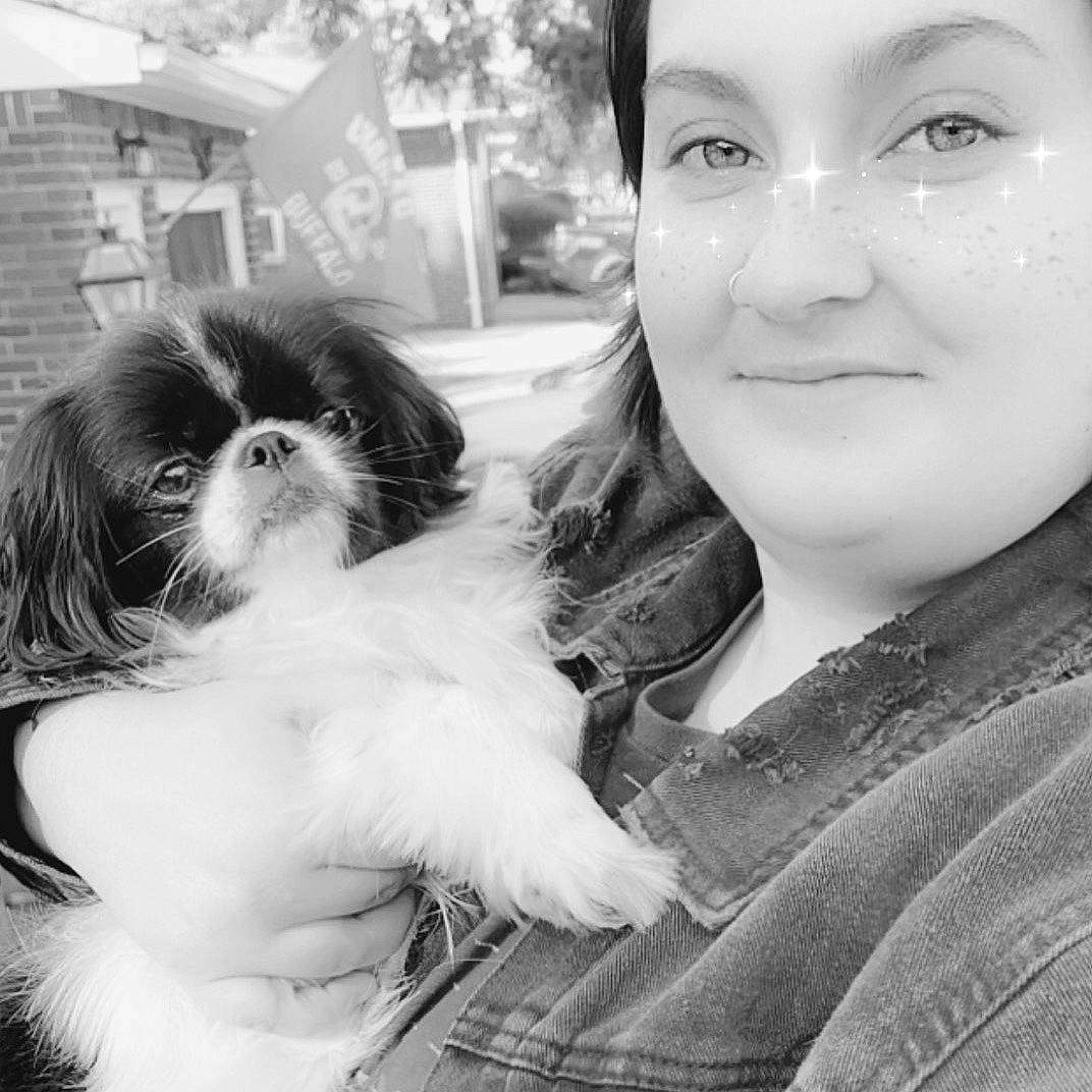 Holly is registered to the contest to win money with this photo: black, black_and_white, carnivore, companion_dog, dog, dog_breed, eyelash, happy, human, iris, liver, monochrome, monochrome_photography, organ, skin, smile, style, toy_dog, white, working_animal