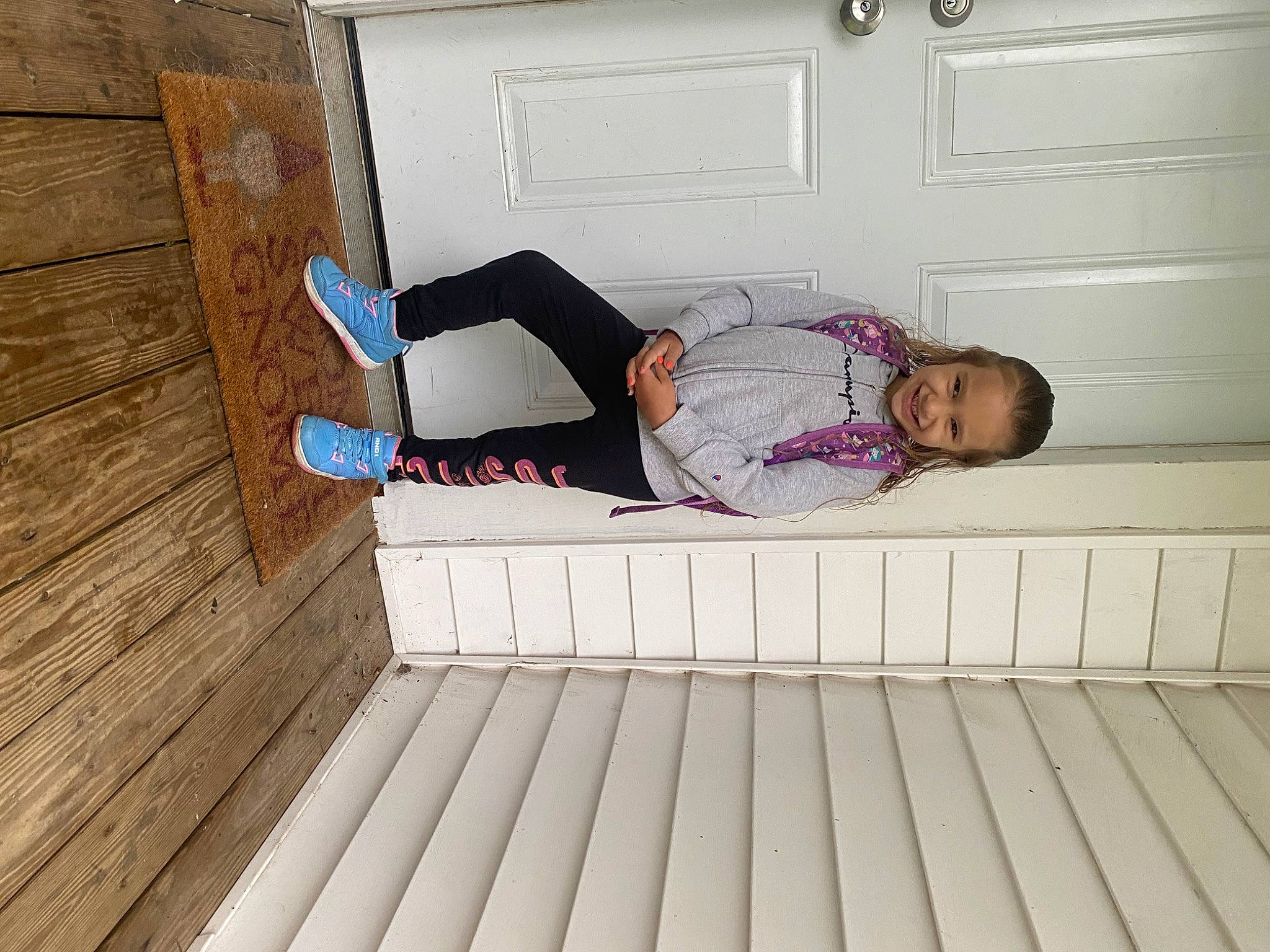 Adrianna joined the competition — help win amazing prizes! baby_products, baby_toddler_clothing, child, comfort, door, floor, flooring, fun, hardwood, house, human_body, joy, knee, person, room, sock, stairs, t_shirt, toddler, tree