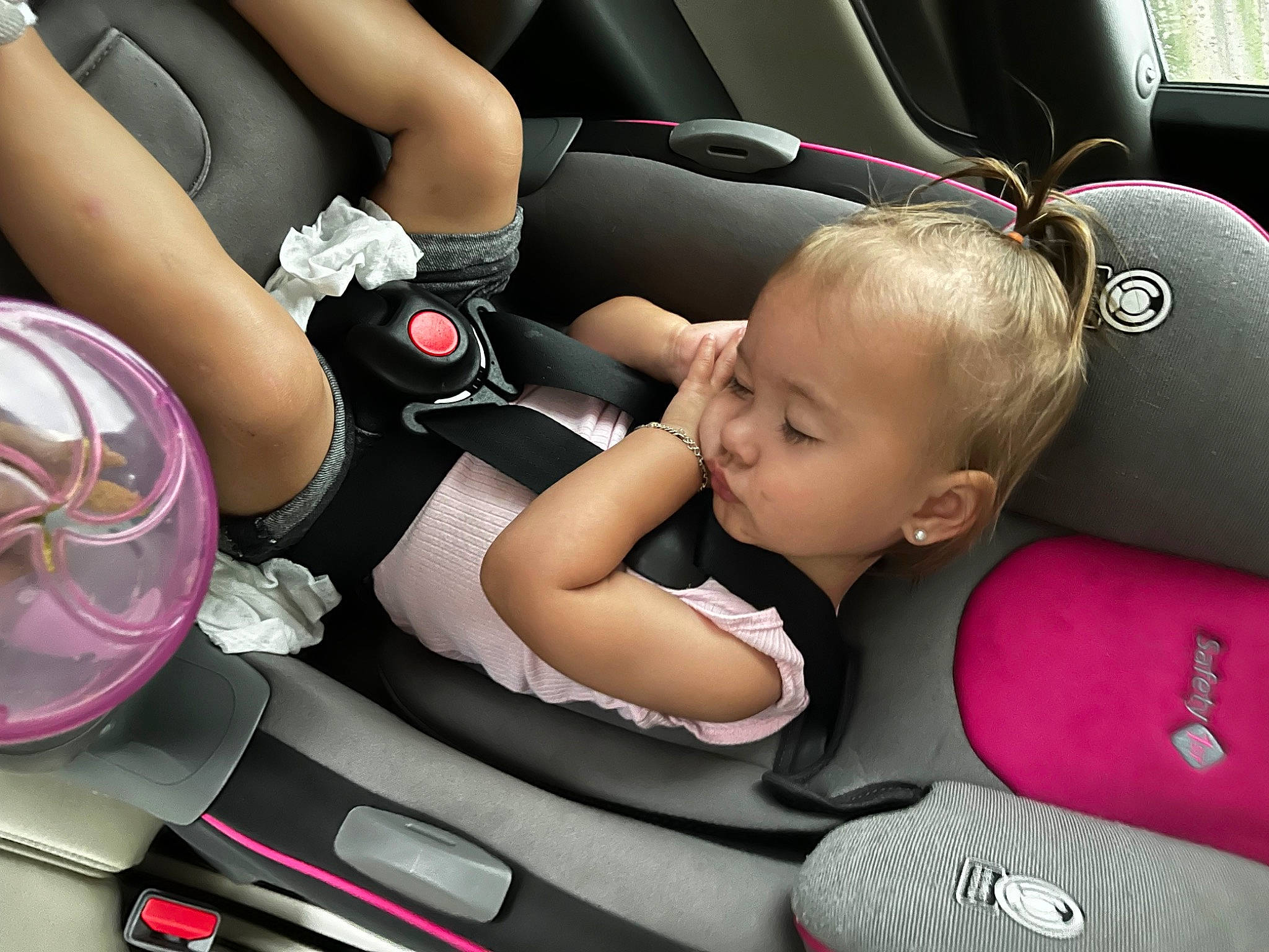 Cora joined the competition — help win amazing prizes! auto_part, automotive_design, automotive_tire, baby_in_car_seat, car, car_seat, car_seat_cover, child, comfort, fun, head_restraint, motor_vehicle, person, seat_belt, steering_part, steering_wheel, thigh, toddler, vehicle, vehicle_door