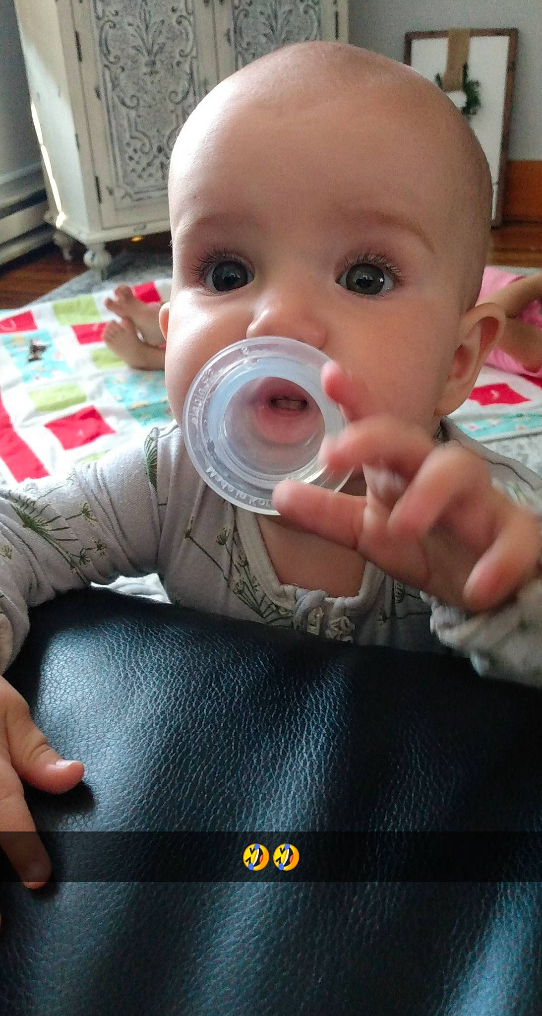 Murphy joined the competition — help win amazing prizes! baby, cheek, child, lip, mouth, nose, person, toddler