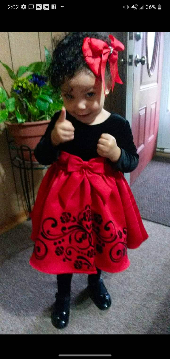 Harmony joined the competition — help win amazing prizes! baby_toddler_clothing, child, clothing, day_dress, door, dress, flowerpot, formal_wear, houseplant, human_leg, joint, magenta, one_piece_garment, outerwear, pattern, person, pink, plant, sleeve, toddler