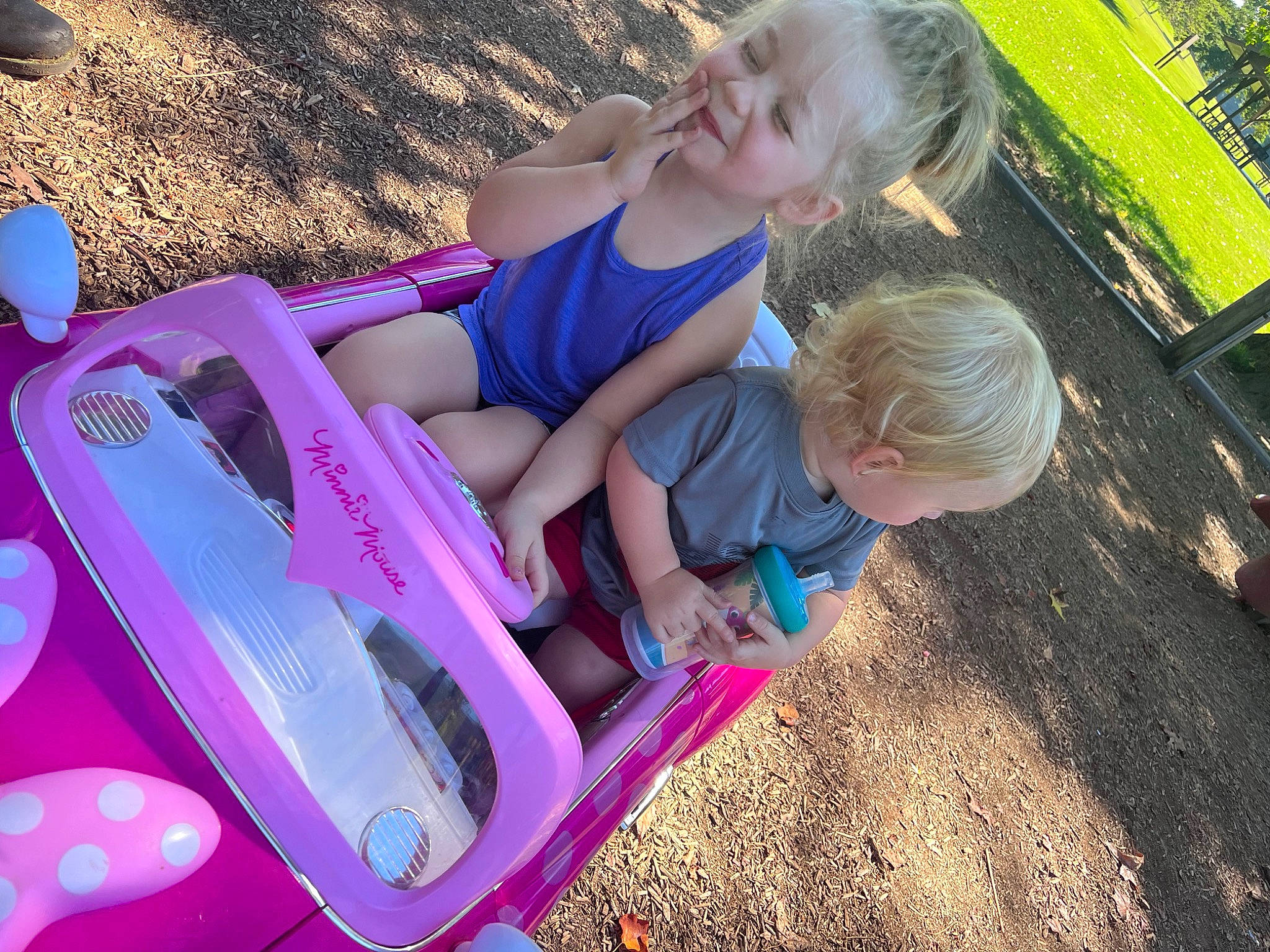 Alaiza-grace joined the competition — help win amazing prizes! automotive_exterior, baby_toddler_clothing, bumper, child, city, fun, grass, joy, lawn, leisure, magenta, people_in_nature, person, pink, plant, product, recreation, riding_toy, tire, toddler