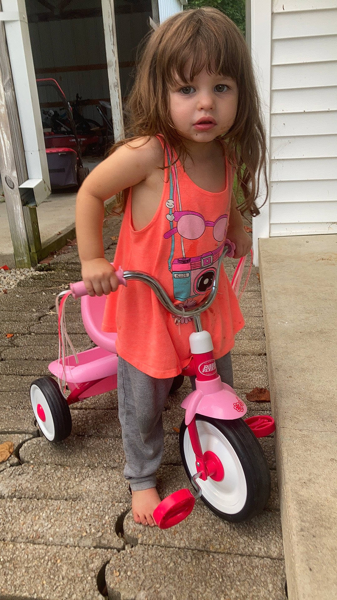 Kiera joined the competition — help win amazing prizes! automotive_tire, automotive_wheel_system, baby_toddler_clothing, bangs, beauty, bicycle_accessory, child, fun, magenta, person, pink, play, product, riding_toy, rolling, spoke, tire, toddler, vehicle, wheel