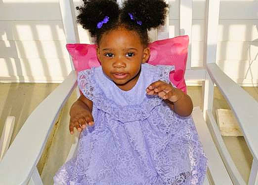 Leneah joined the competition — help win amazing prizes! afro, baby_toddler_clothing, black_hair, child, dress, event, eye, fashion_design, hair, hairstyle, happy, head, magenta, person, pink, purple, sleeve, smile, textile, toddler