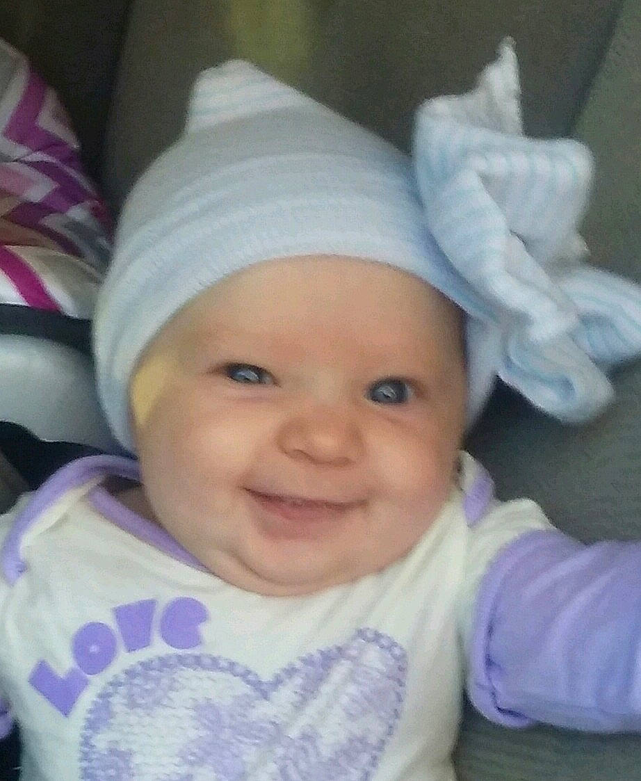 Gracelyn is registered to the contest to win money with this photo: baby, baby_laughing, baby_making_funny_faces, bonnet, cheek, child, ear, eye, face, facial_expression, happy, head, headgear, joy, lip, person, skin, smile, toddler