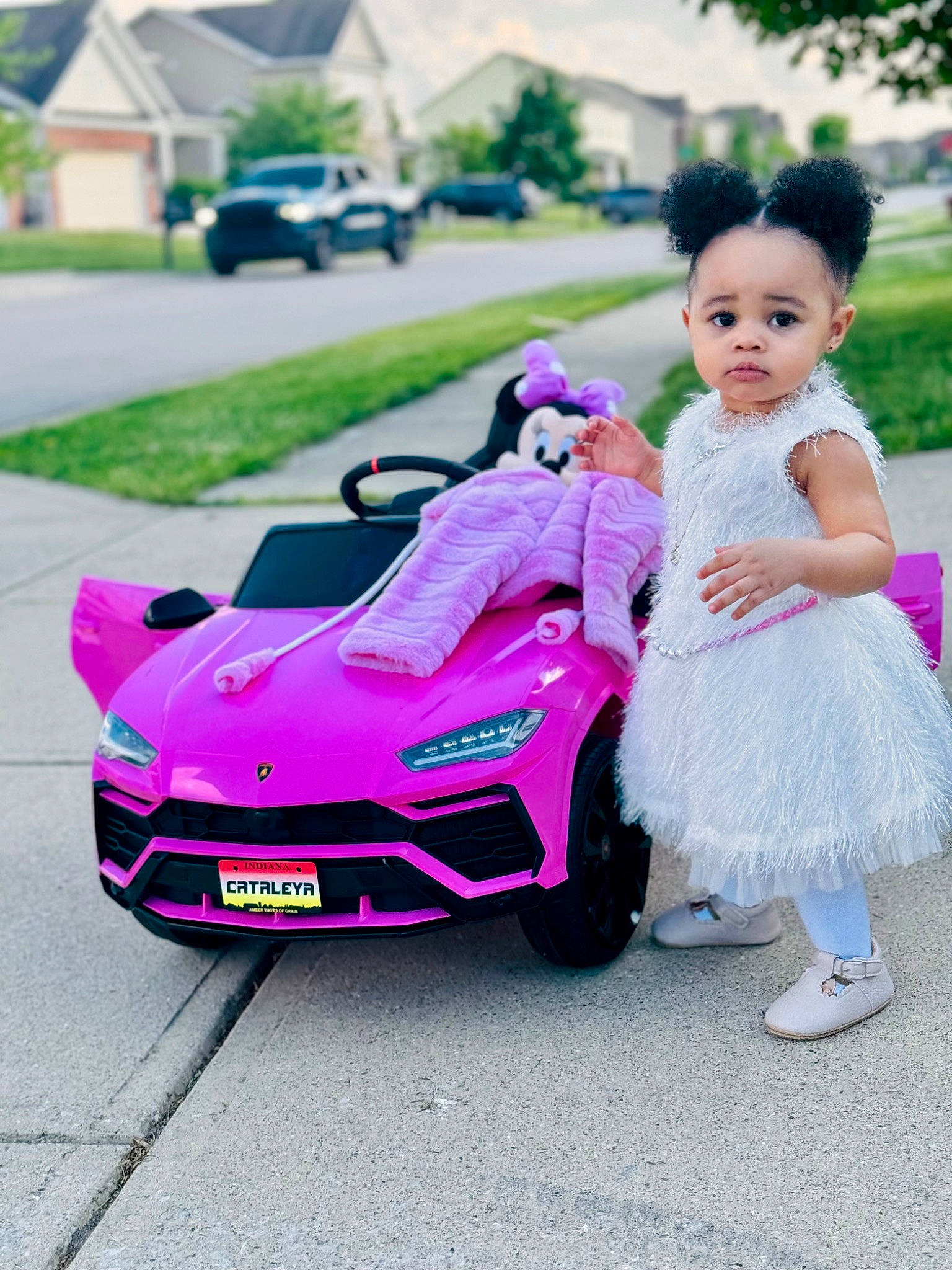 Cataleya joined the competition — help win amazing prizes! automotive_design, automotive_exterior, automotive_lighting, baby, bumper, car, dress, grass, happy, hood, land_vehicle, magenta, motor_vehicle, motorsport, person, personal_luxury_car, pink, tire, toddler, vehicle