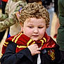 Oliver joined the competition — help win amazing prizes! blond_hair, casual_clothing, celebration, child, costume, curly_hair, cute, event, festival, fun, gryffindor, happy, indoor, magic, people, person, portrait, robe, scarf, young