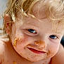 Owen joined the competition — help win amazing prizes! baby, blue_eyes, cheeks, child, close_up, curly_hair, cute, face, food_smudges, happy, indoors, messy, mouth, nose, playful, portrait, shoulders, skin, smile, toddler
