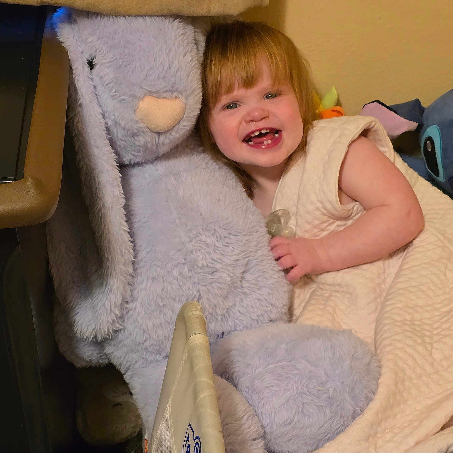Reese is registered to the contest to win money with this photo: baby, bed, blanket, bodypart, car, car_interior, couch, crib, cushion, face, finger, furniture, hand, head, homedecor, infantbed, person, photography, portrait, toy