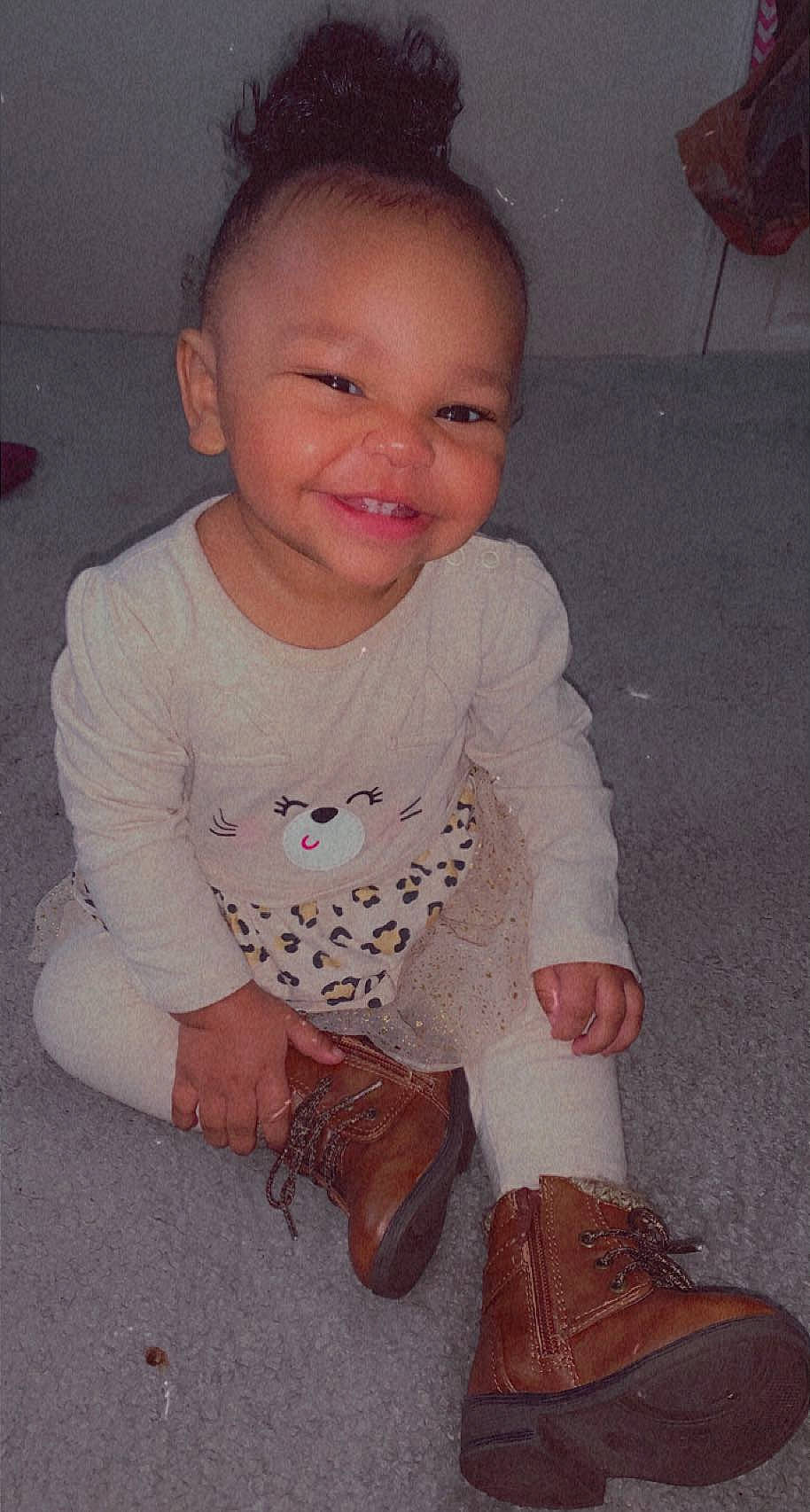 Kimora joined the competition — help win amazing prizes! baby_toddler_clothing, cheek, chin, dress, eye, face, facial_expression, finger, hairstyle, happy, head, iris, joint, joy, lip, mouth, nose, person, skin, sleeve