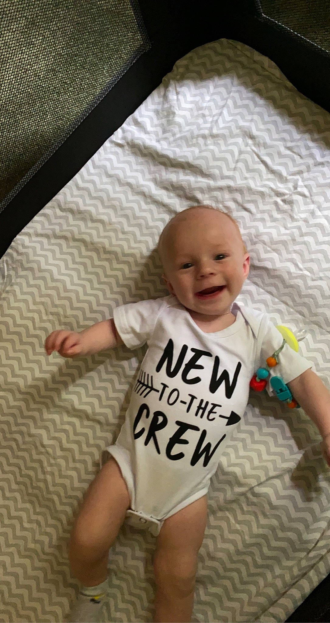 Allen Jr joined the competition — help win amazing prizes! arm, baby, baby_products, baby_toddler_clothing, child, leg, person, product, skin, t_shirt, toddler