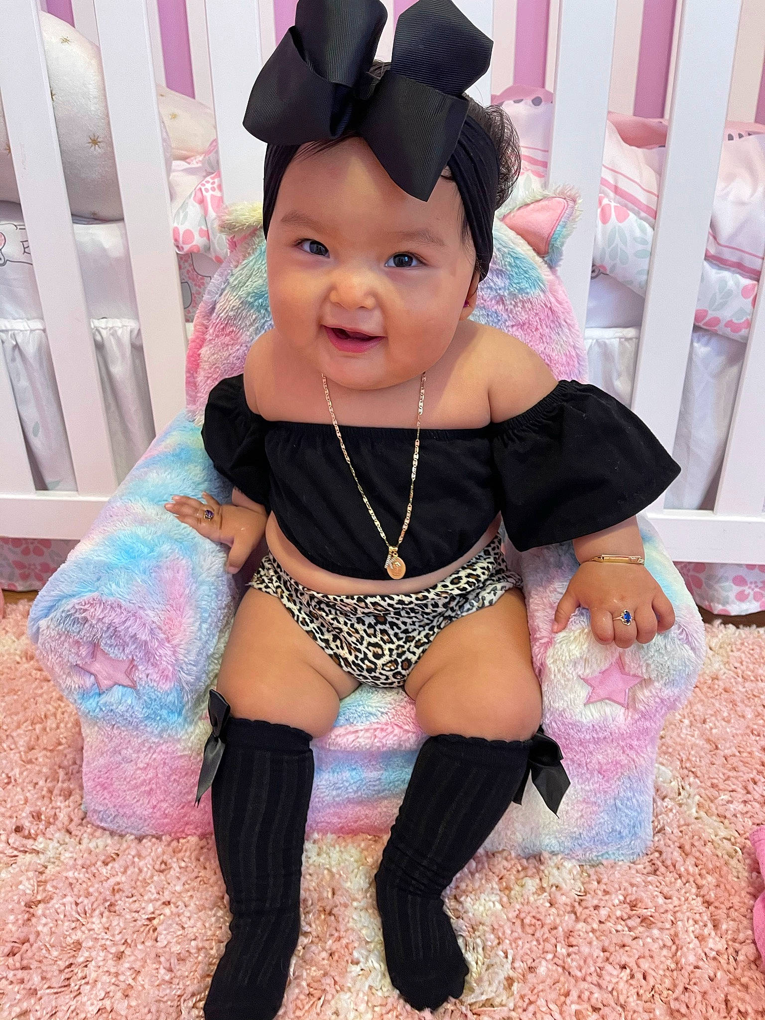 Kali joined the competition — help win amazing prizes! baby, baby_toddler_clothing, costume_hat, fictional_character, happy, hat, head, headgear, headpiece, human_body, jewellery, magenta, person, pink, purple, sleeve, smile, stocking, thigh, toddler