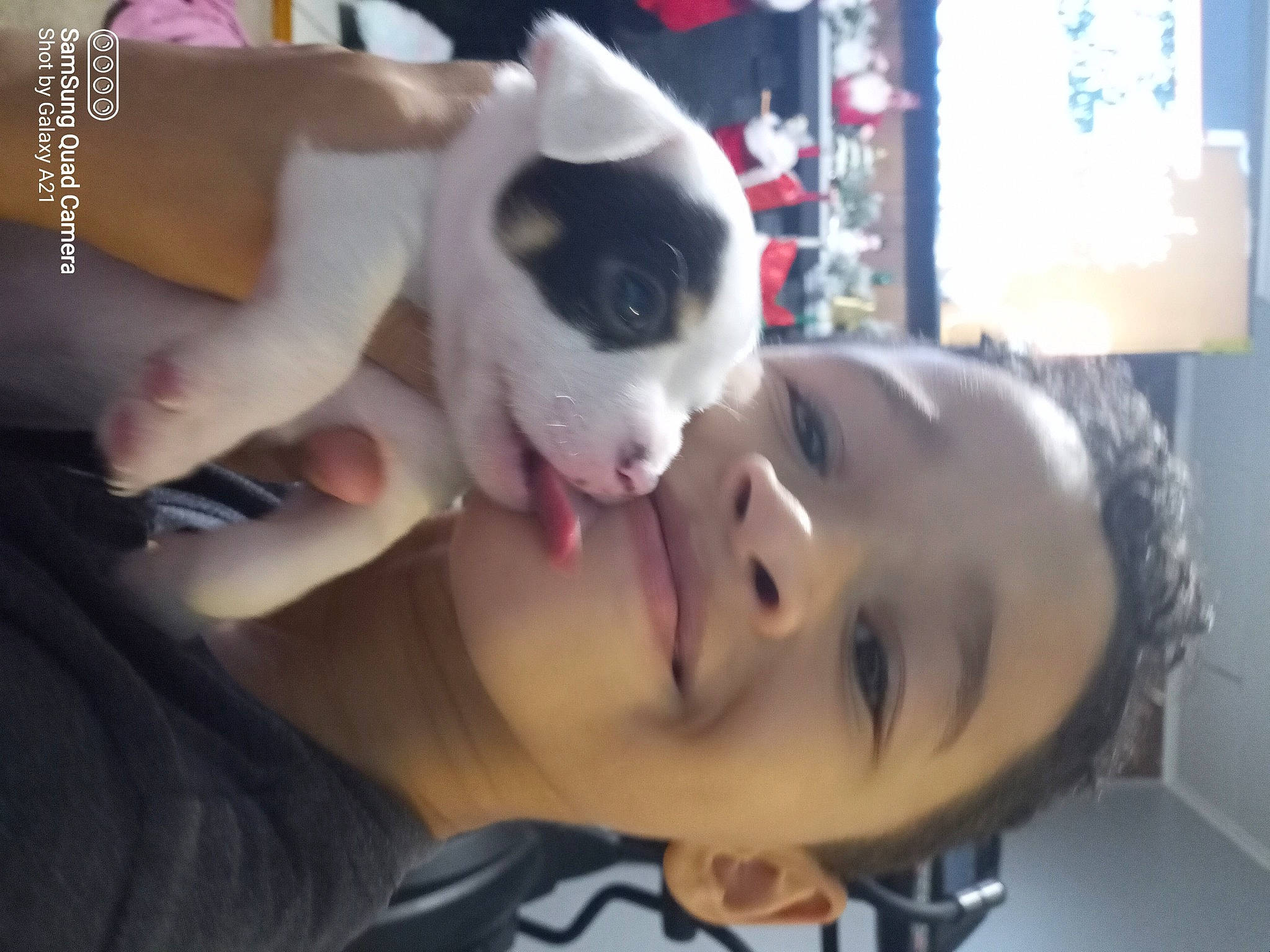 Ary is registered to the contest to win money with this photo: black_hair, carnivore, cheek, chin, cool, dog, dog_breed, eyebrow, eyelash, interaction, jaw, lip, neck, organ, photograph, photography, selfie, skin, snout, white