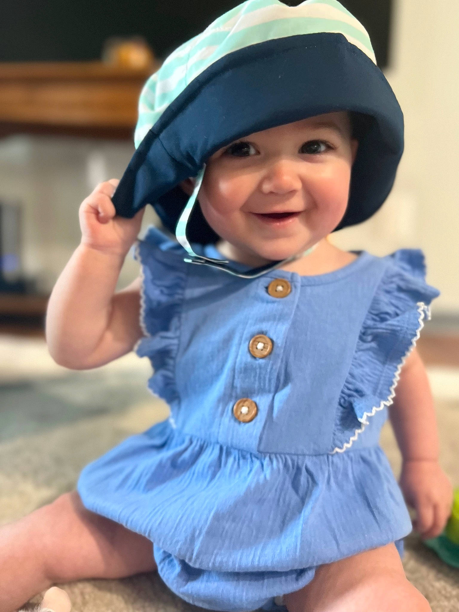 Mason joined the competition — help win amazing prizes! baby_toddler_clothing, baseball_cap, cap, child, cool, electric_blue, eye, face, fashion_accessory, fun, grass, happy, hat, headgear, headwear, joy, outerwear, person, skin, sleeve