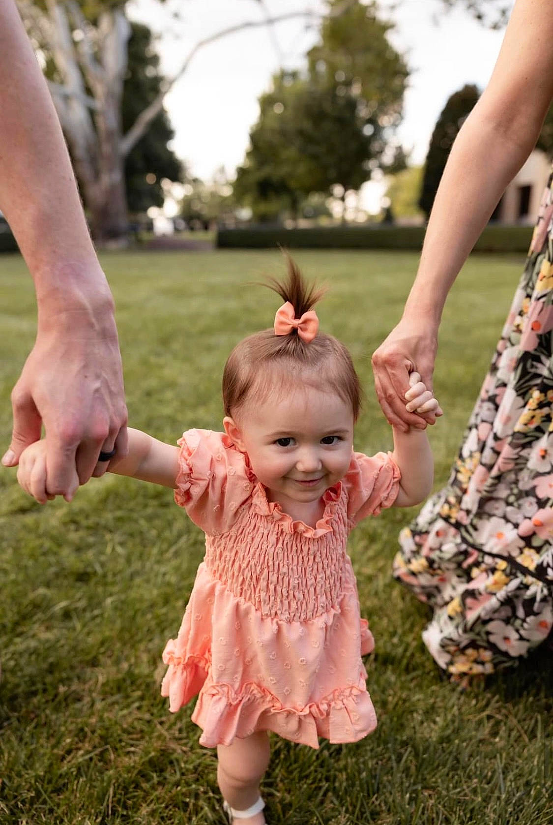 Mason joined the competition — help win amazing prizes! baby, baby_toddler_clothing, child, event, finger, fun, gesture, grass, hand, happy, holding_hands, joy, pattern, people_in_nature, person, pink, plant, recreation, smile, thumb