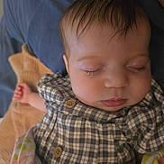 Eris joined the competition — help win amazing prizes! baby, sleeping, face, infant, blanket, clothing, button, checkered_pattern, soft_texture, rest, peaceful, child, portrait, indoors, fabric, cushion, closeup, cute, young, cozy