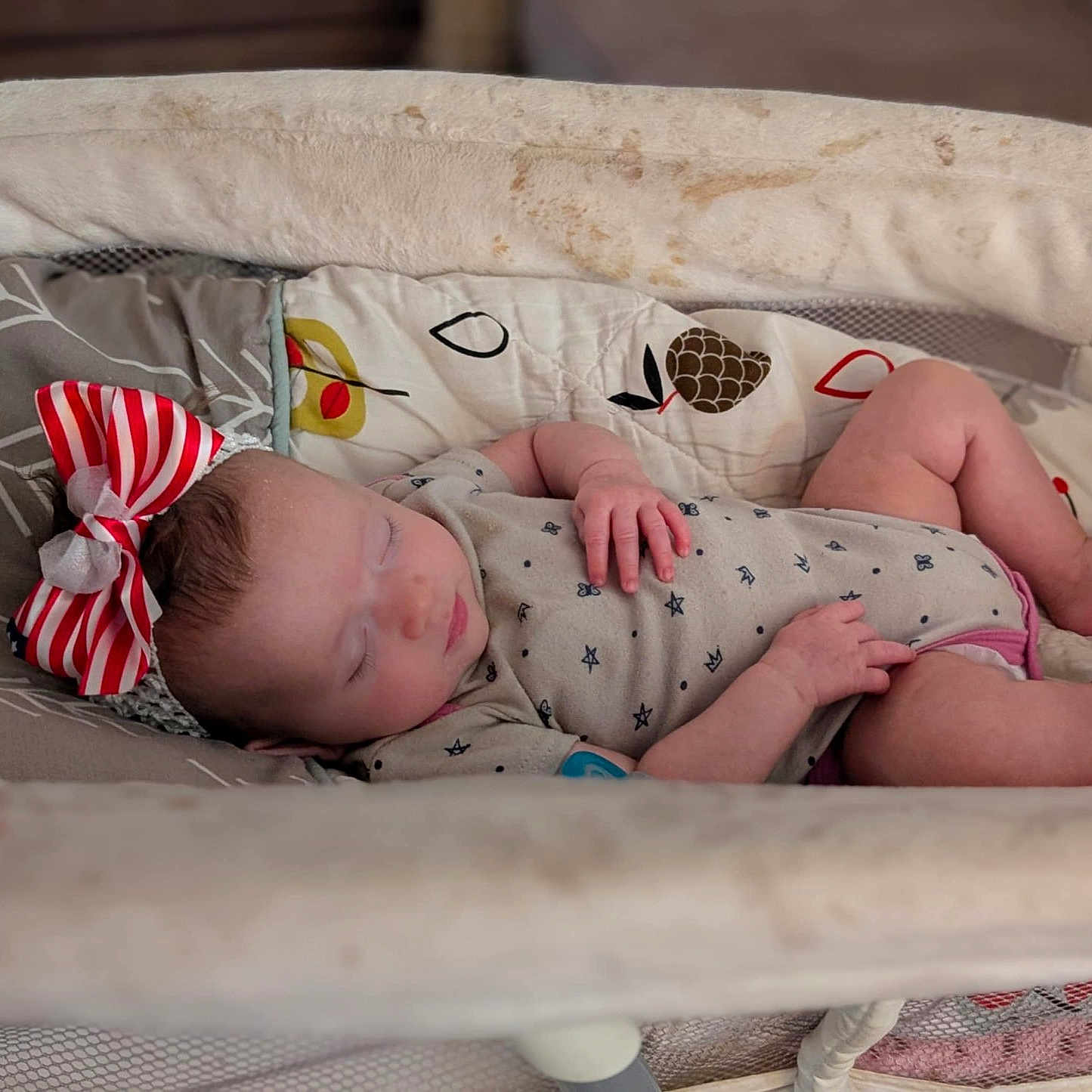 Lucifia joined the competition — help win amazing prizes! baby, bassinet, blanket, bow, child, clothing, cushion, cute, foot, hand, headband, indoors, infant, newborn, pattern, peaceful, portrait, resting, sleeping, soft