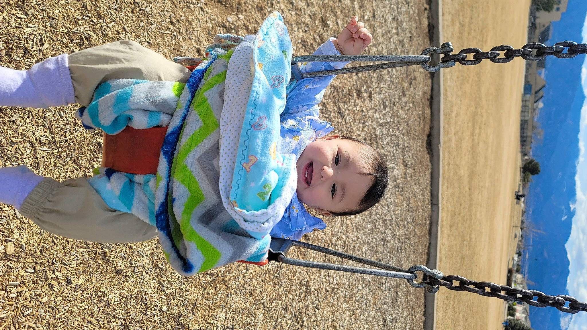 Edan is registered to the contest to win money with this photo: baby, baby_products, baby_toddler_clothing, child, city, electric_blue, fun, grass, happy, leisure, people_in_nature, person, play, recreation, sitting, sky, soil, toddler, tree, vacation