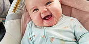 Ellie Bea is registered to the contest to win money with this photo: baby, baby_seat, belt, child, chubby_cheeks, closeup, clothing, comfortable, cushion, cute, happy, indoor, infant, onesie, person, portrait, seat, smiling, soft_lighting, watermelon_pattern