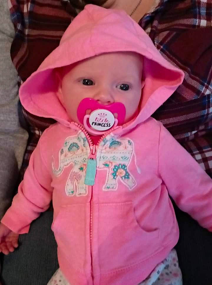 Kathryn joined the competition — help win amazing prizes! baby, child, headgear, headwear, hoodie, magenta, outerwear, person, pink, sleeve, toddler