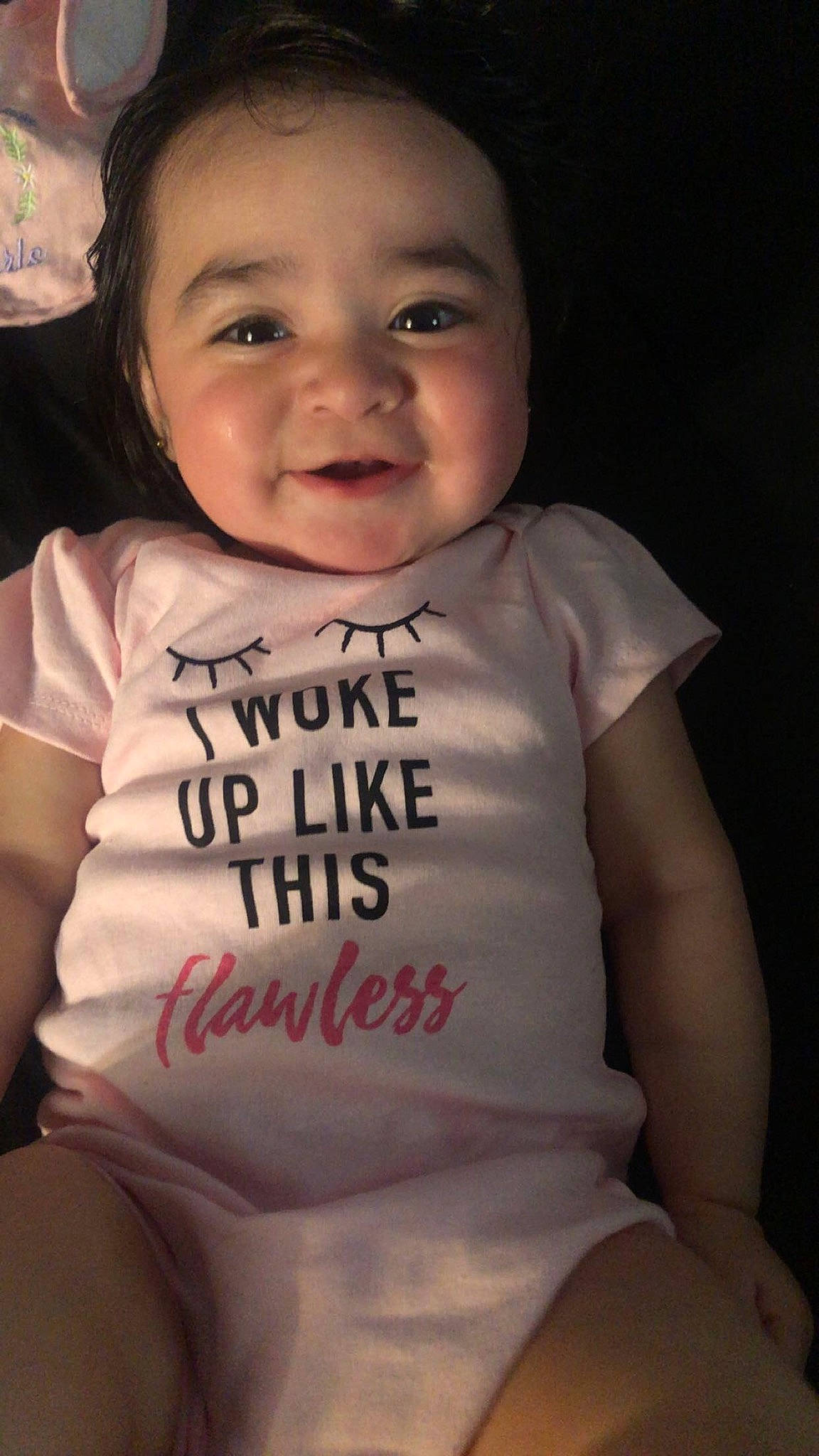 Destiny joined the competition — help win amazing prizes! arm, baby, baby_toddler_clothing, cheek, chin, eye, eyebrow, facial_expression, flash_photography, hand, happy, human_body, iris, joy, lip, mouth, neck, nose, person, skin