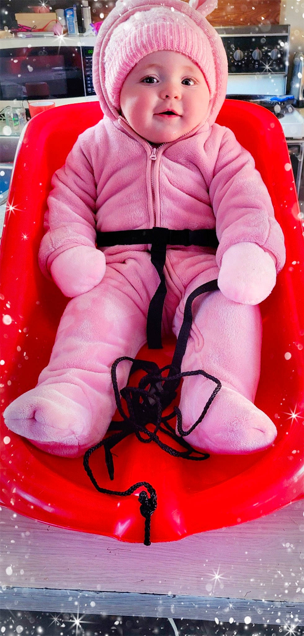 Adalyn joined the competition — help win amazing prizes! baby, baby_products, baby_safety, baby_toddler_clothing, carmine, cheek, child, comfort, fun, headwear, leisure, magenta, person, personal_protective_equipment, pink, recreation, red, sitting, sleeve, thigh