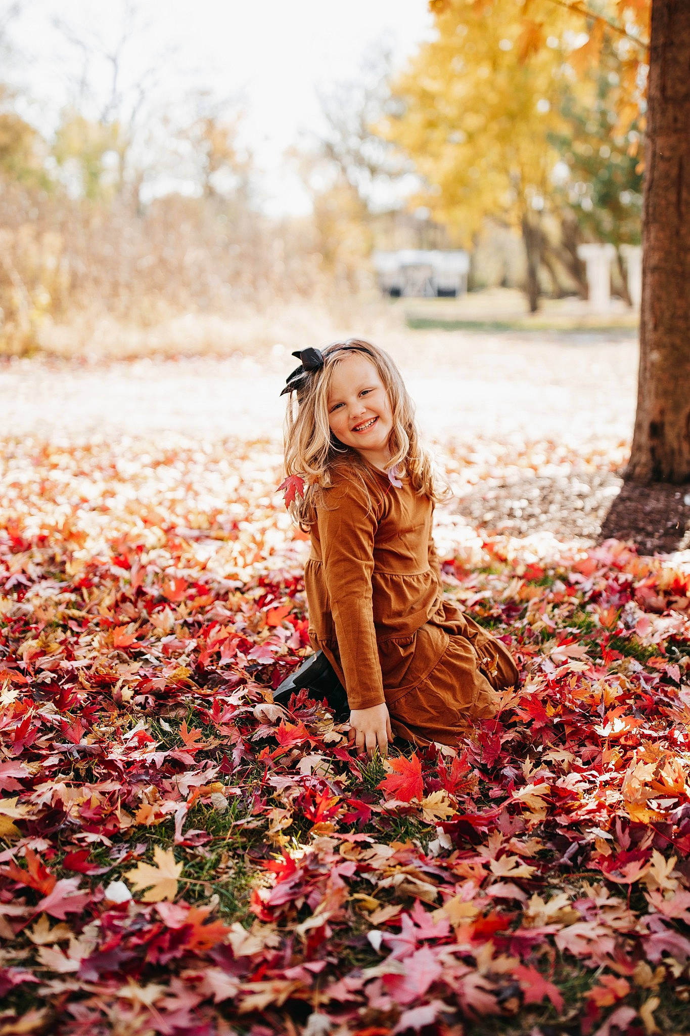 Bailee is registered to the contest to win money with this photo: branch, brown, deciduous, eye, grass, happy, head, joy, leaf, nature, orange, people_in_nature, person, photograph, plant, red, smile, sunlight, tree, wood