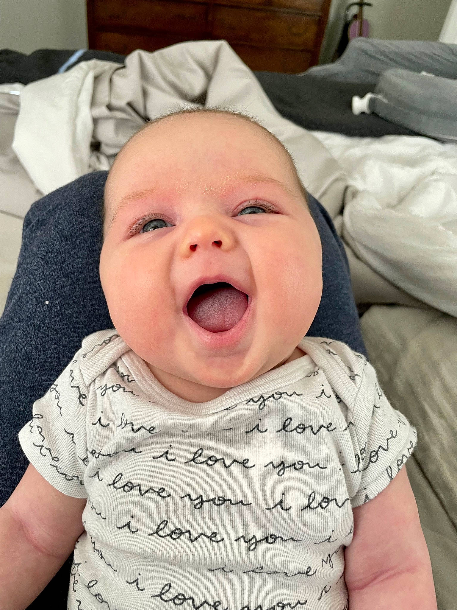 Saylor is registered to the contest to win money with this photo: baby, baby_laughing, baby_toddler_clothing, cheek, comfort, eye, eyebrow, fun, happy, head, headwear, iris, lip, mouth, neck, nose, person, skin, sleeve, smile