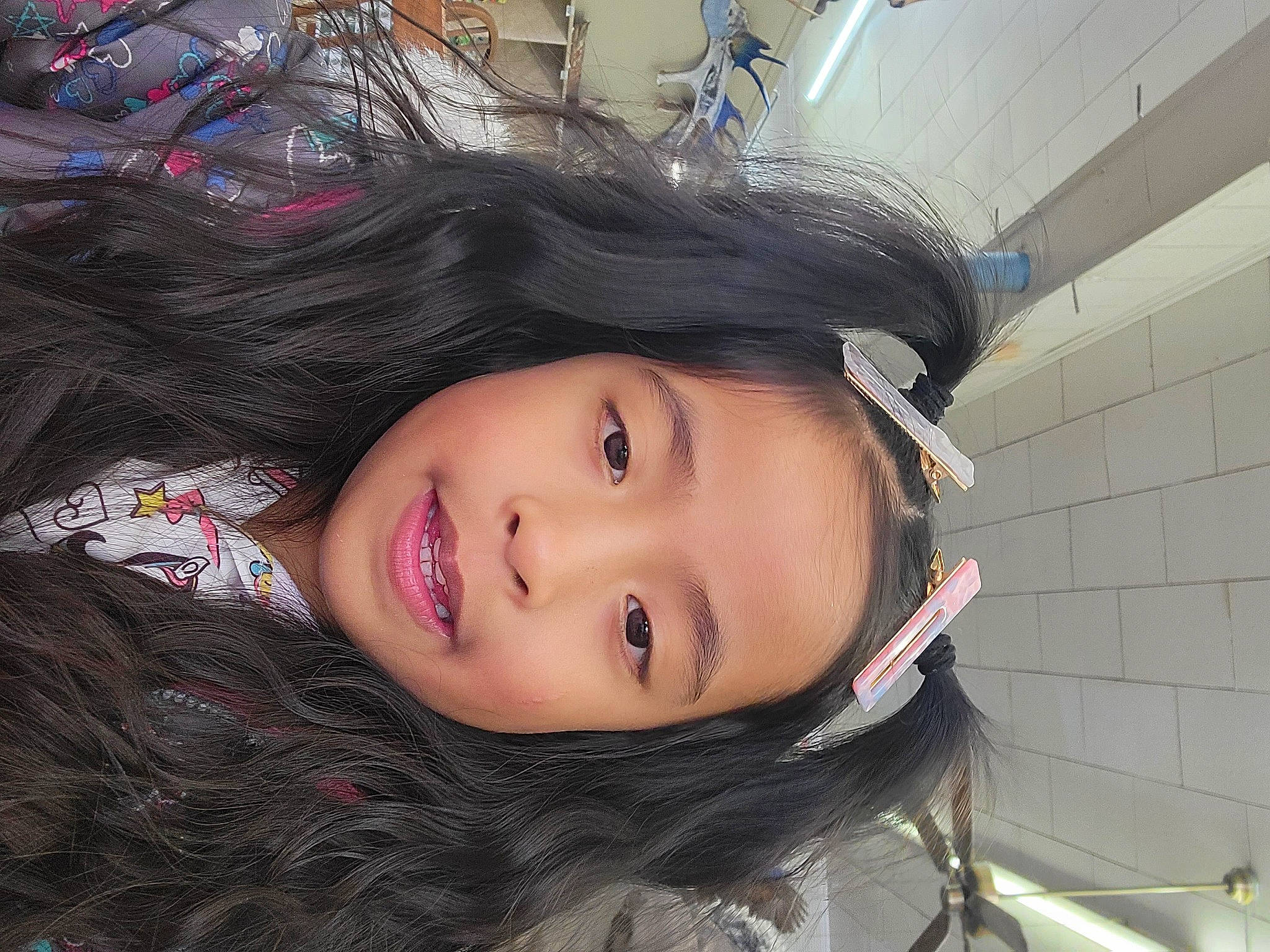 Malina is registered to the contest to win money with this photo: black_hair, brown_hair, cheek, cool, eyebrow, eyelash, flash_photography, fun, happy, jaw, joy, lip, lipstick, long_hair, magenta, makeover, nose, person, pink, skin