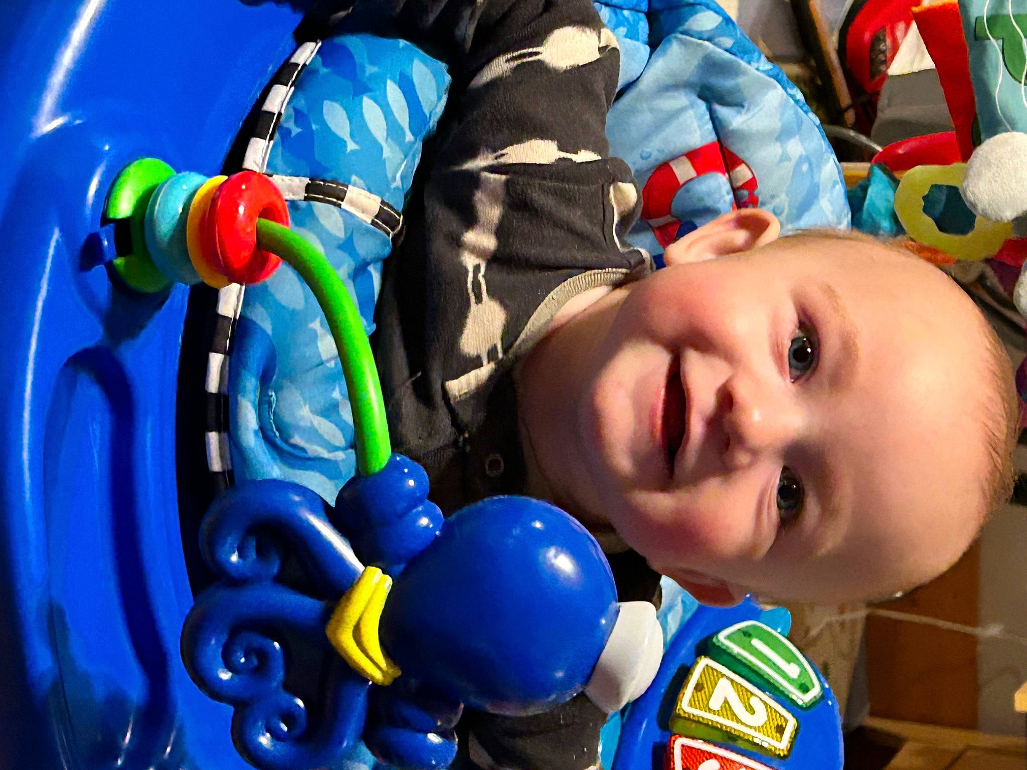 Zayden is registered to the contest to win money with this photo: baby, blue, cheek, clothing, eye, face, happy, head, headgear, human_body, iris, joy, nose, organ, person, photograph, product, red, skin, smile