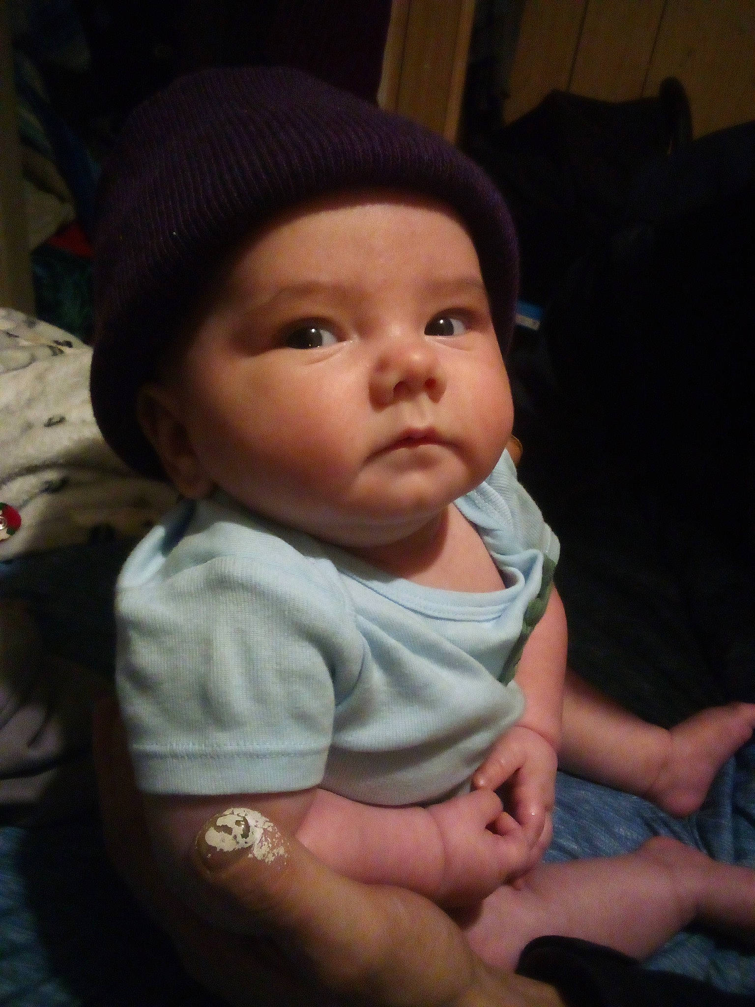 Isaiah is registered to the contest to win money with this photo: baby, cap, cheek, child, chin, comfort, cool, eye, eyebrow, face, facial_expression, forehead, head, headwear, lip, mouth, nose, person, skin, smile