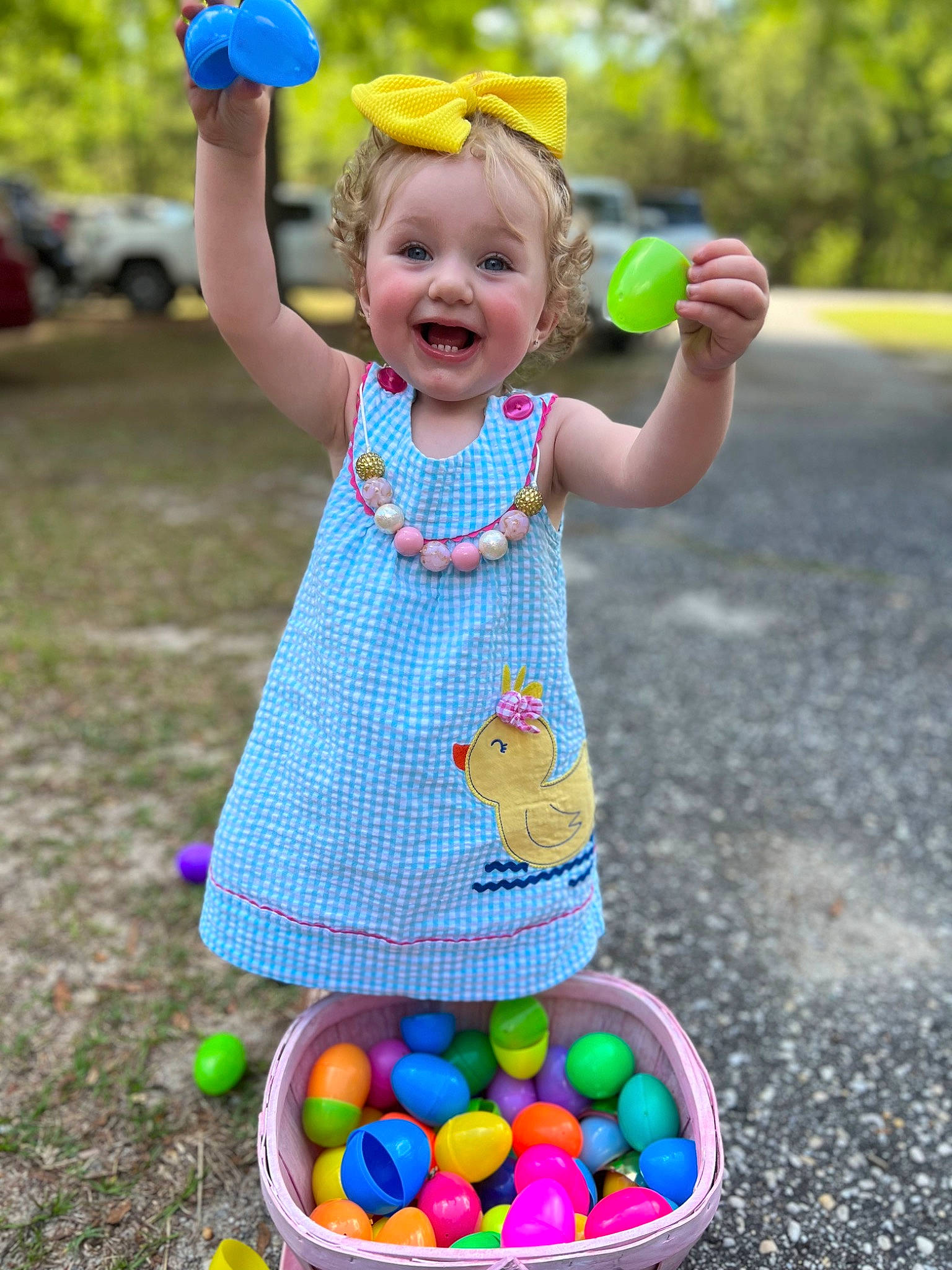 Brynnlee is registered to the contest to win money with this photo: baby_toddler_clothing, blue, child, face, fun, grass, green, happy, head, leisure, light, people, person, photograph, product, public_space, recreation, smile, summer, toddler