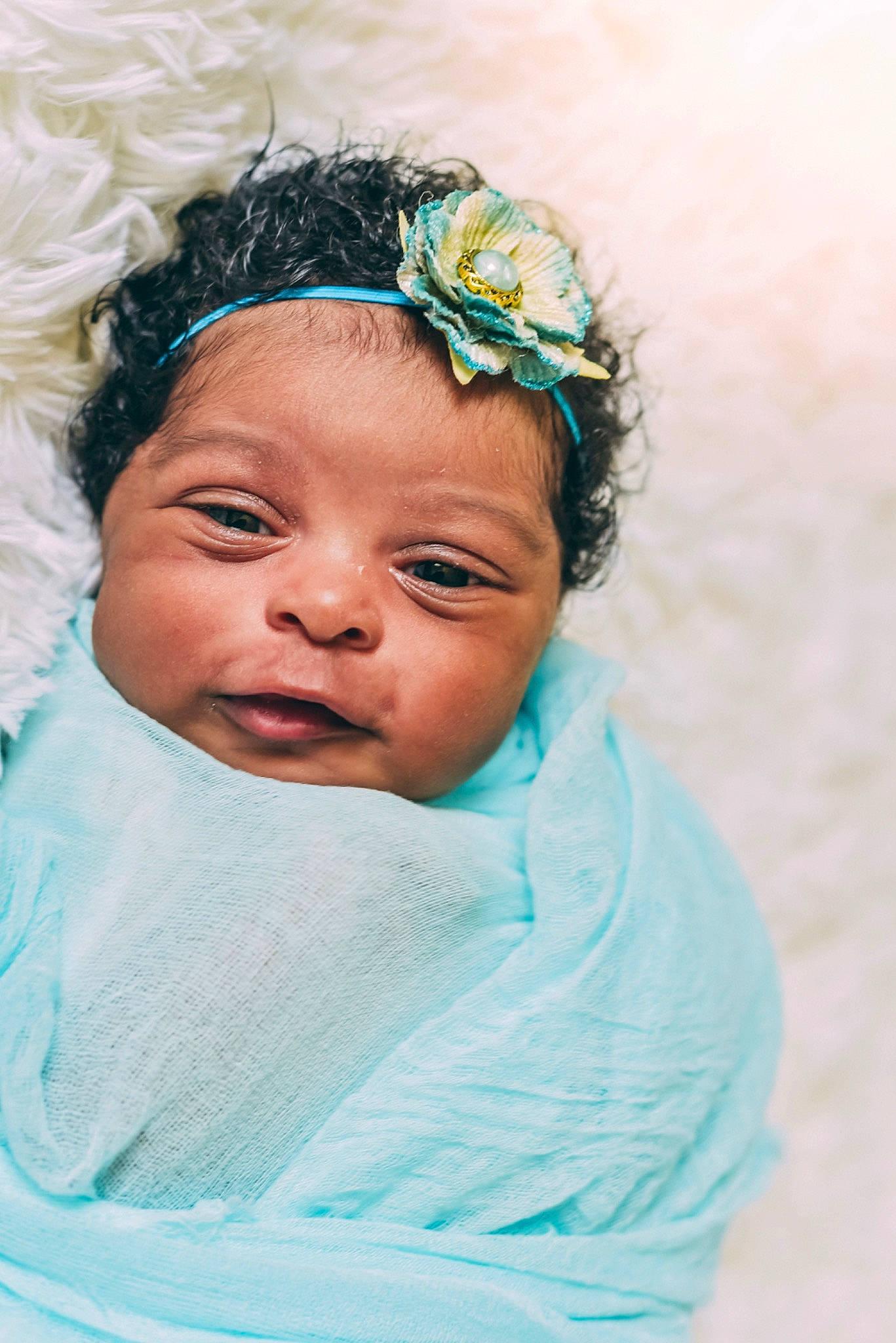 Julianne is registered to the contest to win money with this photo: azure, baby, baby_toddler_clothing, cheek, child, chin, eye, eyebrow, eyelash, face, facial_expression, flash_photography, happy, headband, headgear, headpiece, iris, jewellery, person, skin