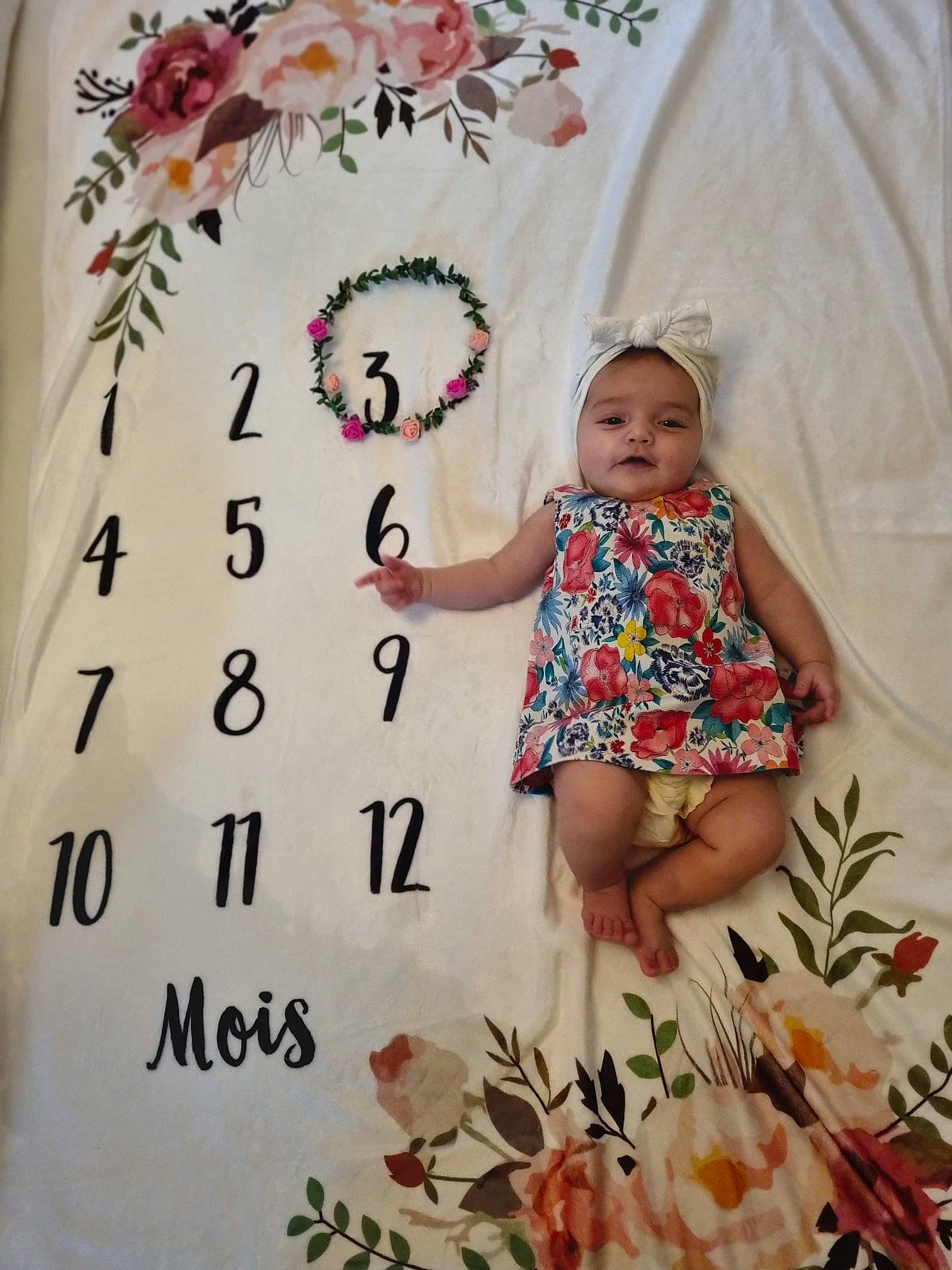 Alba participe au concours pour gagner de l'argent avec cette photo : baby, baby_toddler_clothing, beauty, child, dress, facial_expression, finger, happy, leaf, linens, pattern, person, pink, plant, product, skin, sleeve, t_shirt, textile, toddler