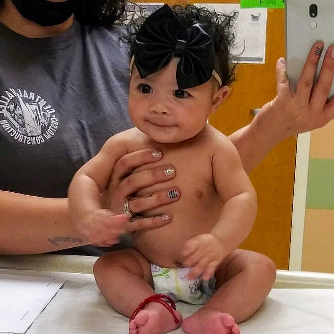 Taelynn joined the competition — help win amazing prizes! arm, baby, barechested, bathing, black_hair, cheek, child, finger, hand, headwear, leg, muscle, person, photography, skin, thumb, toddler
