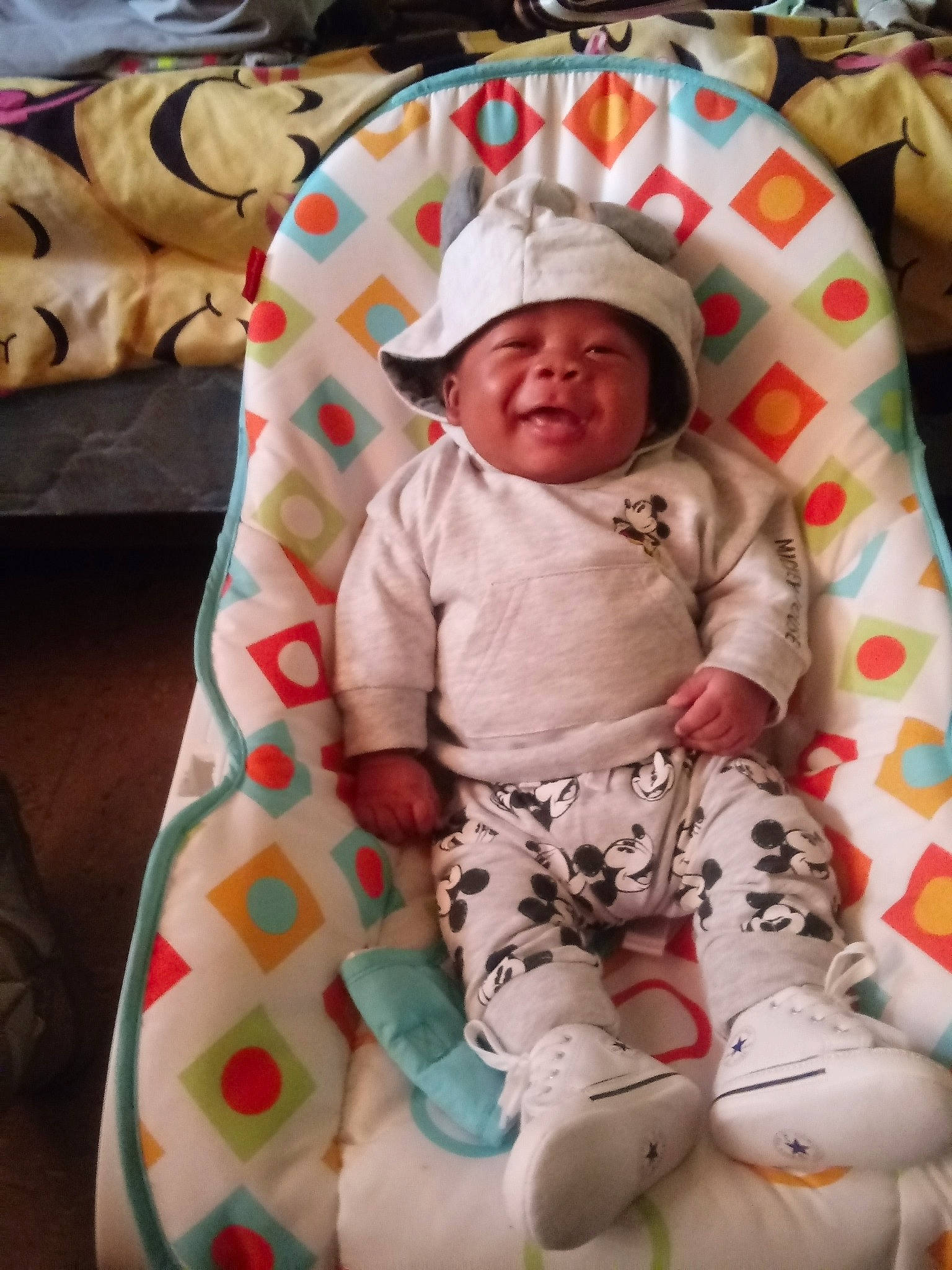 Terrell is registered to the contest to win money with this photo: baby, baby_products, child, headwear, person, product, toddler