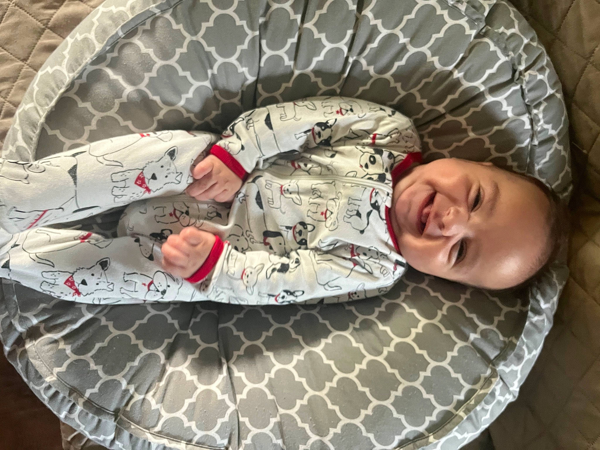 Gabriel joined the competition — help win amazing prizes! baby, baby_carriage, baby_products, baby_safety, baby_toddler_clothing, bag, carmine, child, comfort, fashion_accessory, infant_bed, linens, pattern, person, sleep, smile, toddler