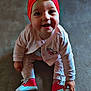 baby, baby_girl, bright_colors, casual_wear, child, clothing, cute, floor, footwear, happy, headband, headwear, indoors, infant, person, portrait, red_shoes, sitting, smiling, toddler