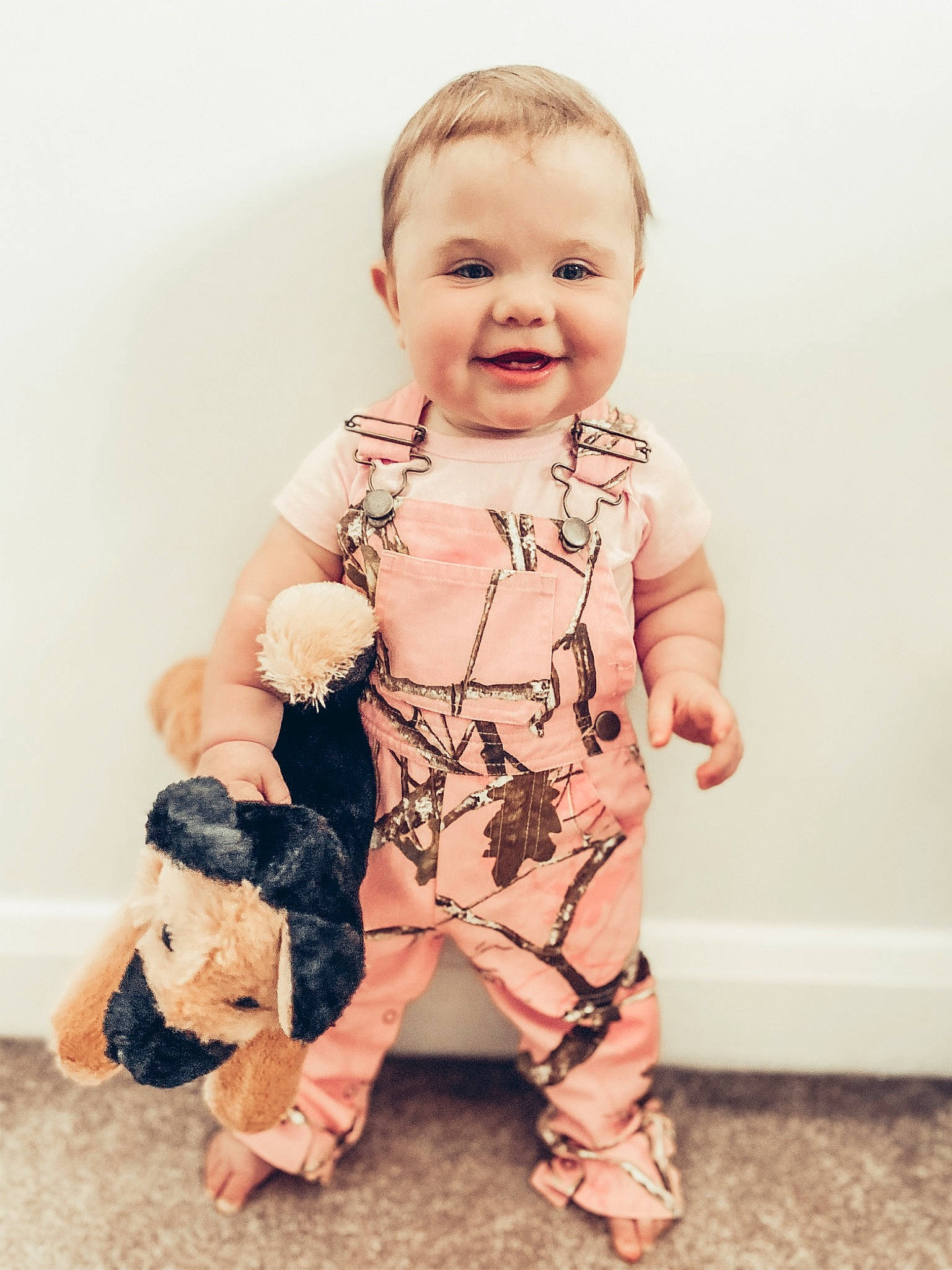 Echo is registered to the contest to win money with this photo: baby, baby_toddler_clothing, cheek, child, design, joy, overall, pattern, person, pink, play, product, sitting, skin, sleeve, toddler