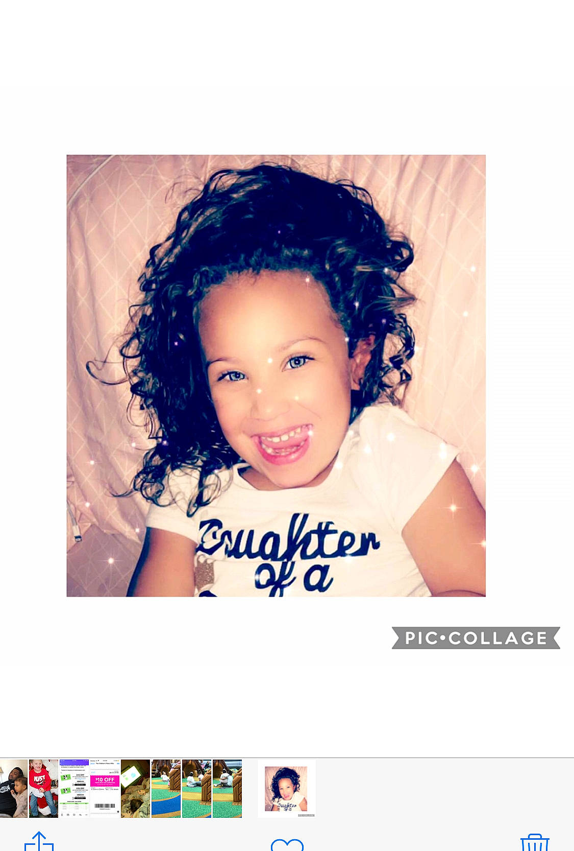 Brooklynn is registered to the contest to win money with this photo: afro, child, electric_blue, eyelash, fashion_accessory, fashion_design, flash_photography, font, fun, hair, hair_coloring, hairstyle, happy, head, joy, logo, magenta, person, product, screenshot