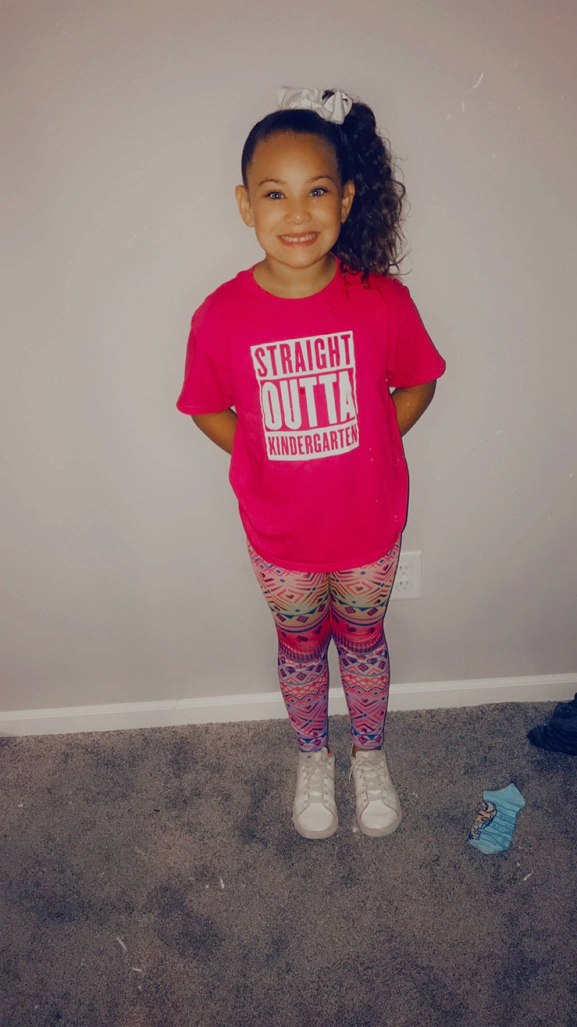 Brooklynn joined the competition — help win amazing prizes! baby_toddler_clothing, electric_blue, eye, face, fashion_design, hair, happy, joy, knee, lip, magenta, pattern, person, personal_protective_equipment, pink, sleeve, smile, sock, sportswear, t_shirt