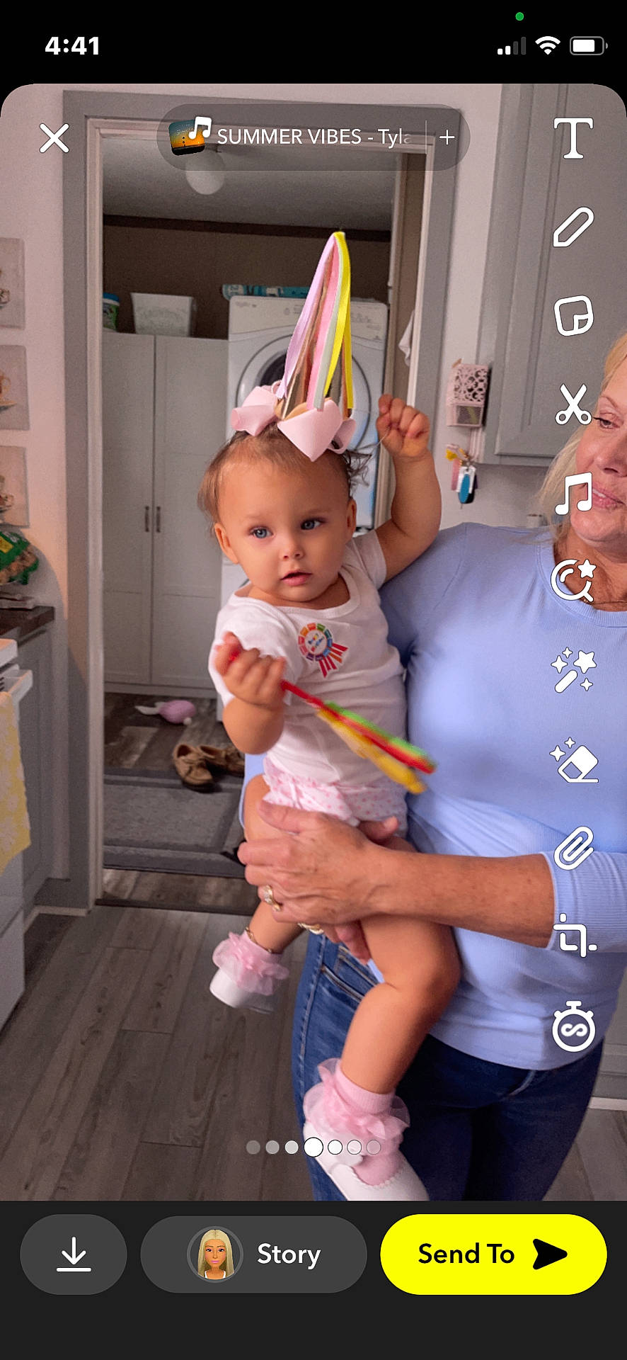 Heaven Leigh joined the competition — help win amazing prizes! appliance, baby, bodypart, bonnet, clothing, device, electricaldevice, face, finger, footwear, hand, hat, head, jeans, pants, partyhat, person, photography, shoe, washer