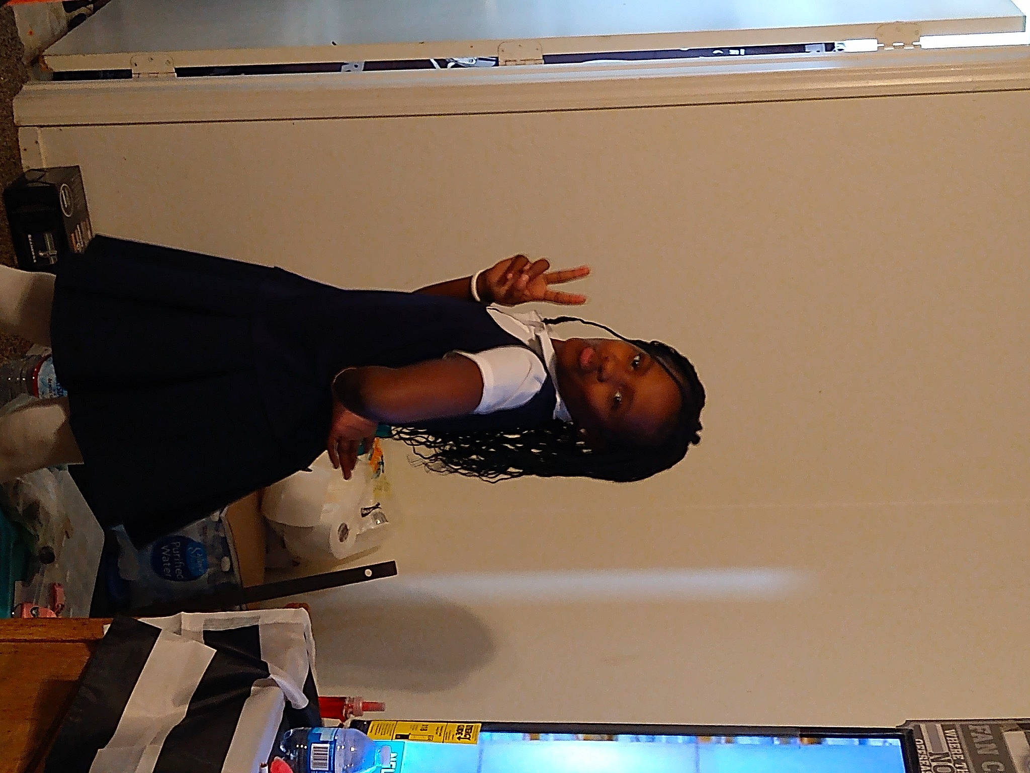 Candace joined the competition — help win amazing prizes! computer_monitor, display_device, elbow, flat_panel_display, fun, gesture, knee, led_backlit_lcd_display, machine, multimedia, output_device, person, room, t_shirt, television, television_set, wrist