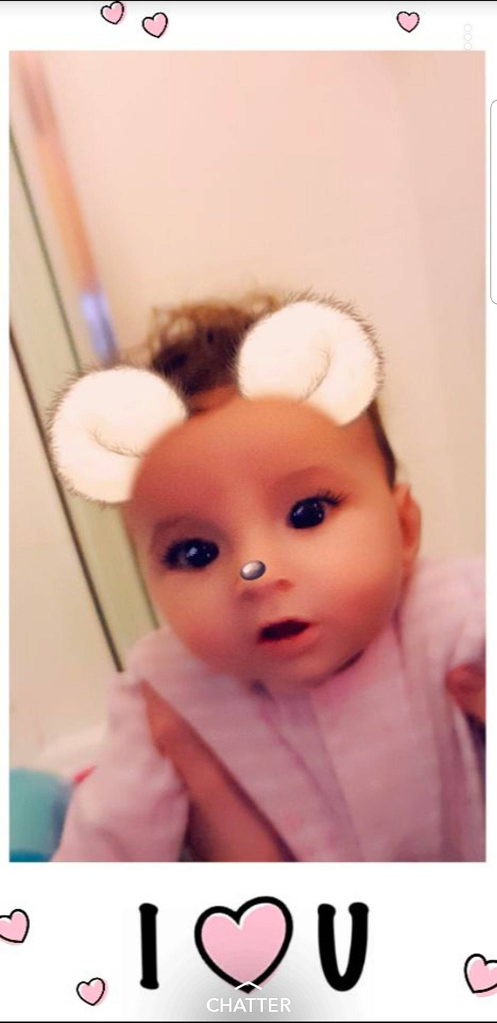 Lyna participe au concours pour gagner de l'argent avec cette photo : brown_hair, cheek, child, doll, ear, eyebrow, eyelash, face, forehead, girl, head, infant, lip, nose, person, pink, product, skin, smile, toddler