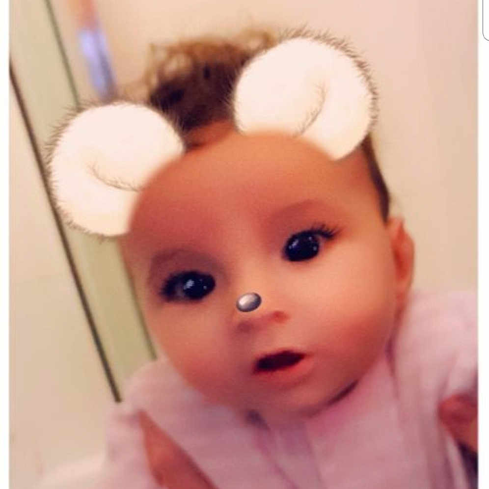 Lyna participe au concours pour gagner de l'argent avec cette photo : brown_hair, cheek, child, doll, ear, eyebrow, eyelash, face, forehead, girl, head, infant, lip, nose, person, pink, product, skin, smile, toddler