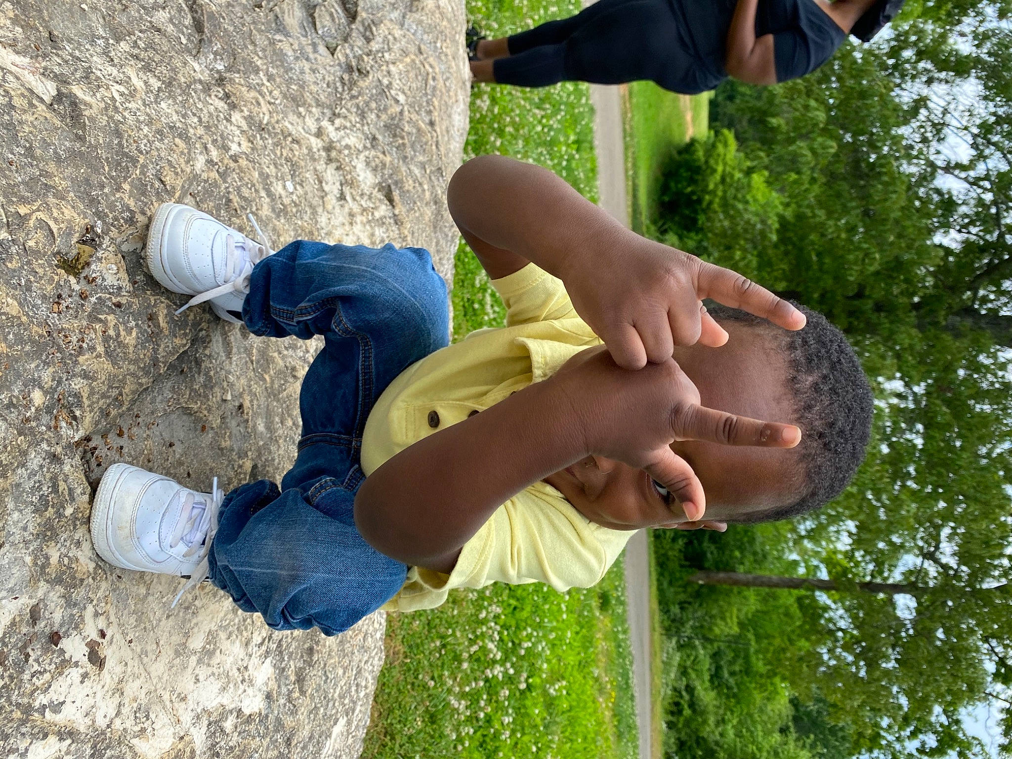 Zymere Hartsell is registered to the contest to win money with this photo: elbow, electric_blue, finger, gesture, grass, green, happy, human_leg, jeans, joint, leg, leisure, light, people_in_nature, person, photograph, shoe, thumb, tree, under_exposed