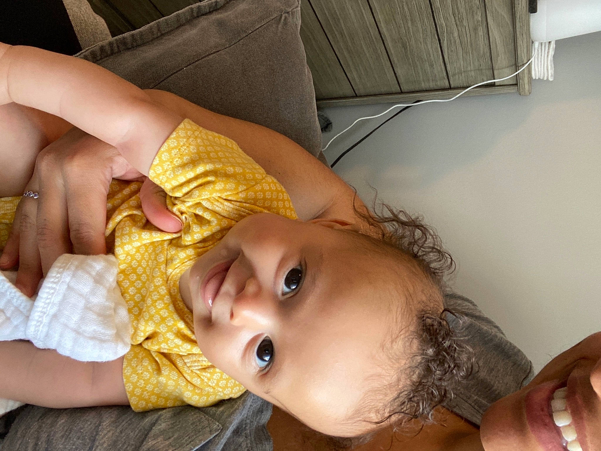 Leia is registered to the contest to win money with this photo: baby, cheek, chest, comfort, couch, eyelash, finger, hand, happy, head, human, human_body, iris, joint, lip, mouth, muscle, nose, person, skin