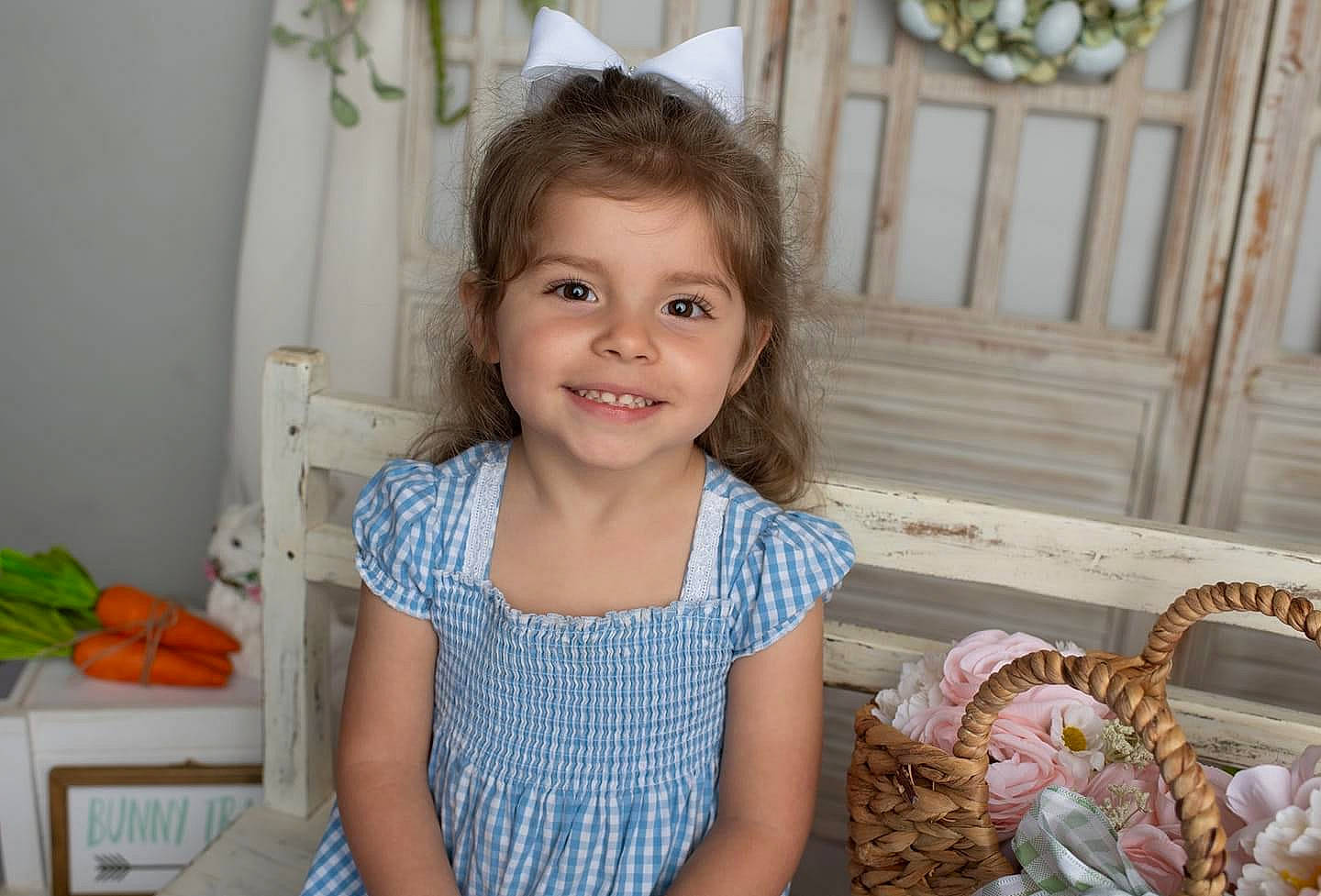 Sophee joined the competition — help win amazing prizes! basket, child, joy, person, room, sitting, smile, toddler