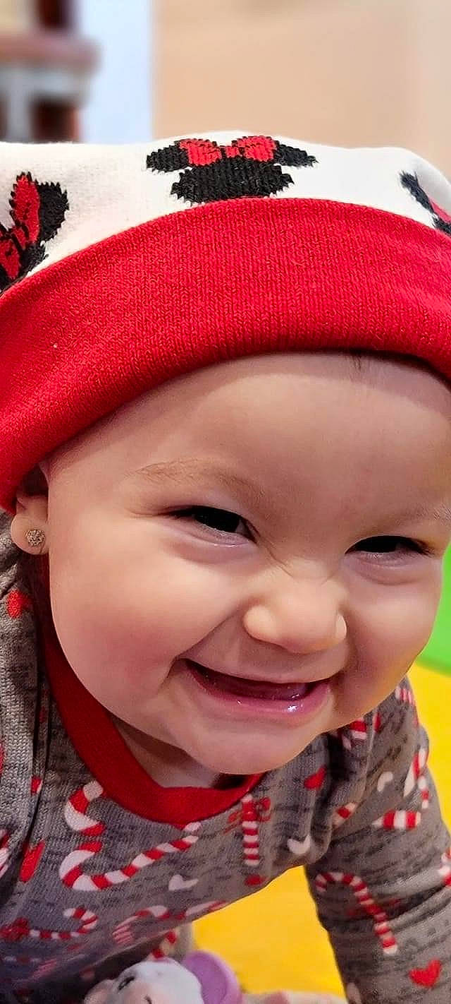 Carter joined the competition — help win amazing prizes! baby, cap, cheek, chin, clothing, eye, eyebrow, face, facial_expression, head, headwear, human_body, lip, mouth, nose, organ, outerwear, person, photograph, skin